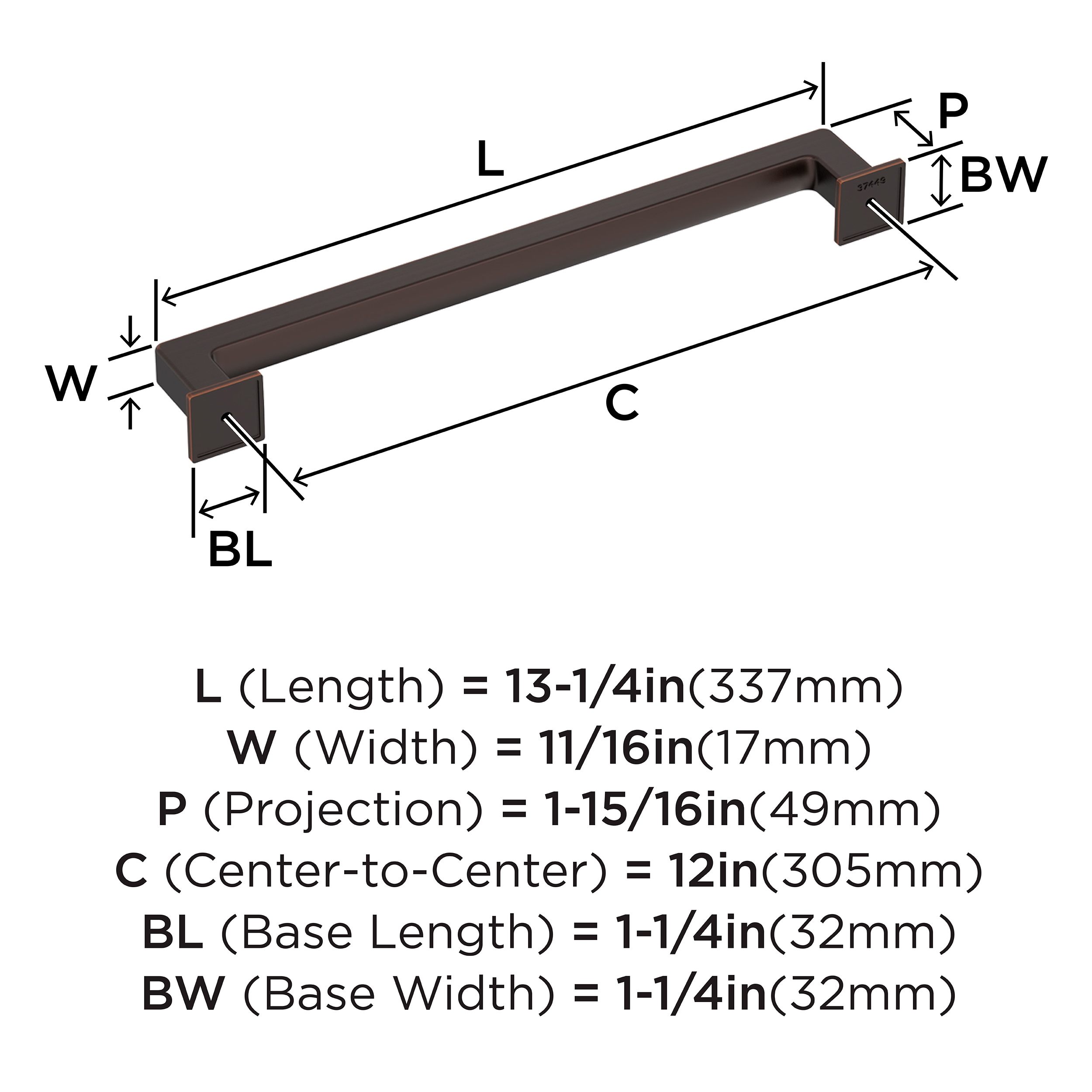 Amerock BP37449ORB Cabinet-Pulls - View #4