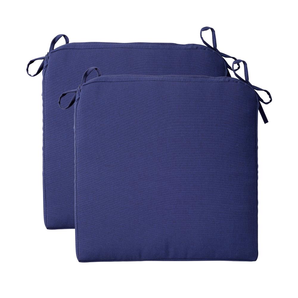 Haven Way 59-NV02DC 18-in x 18-in 2-Piece Navy Patio Chair Cushion