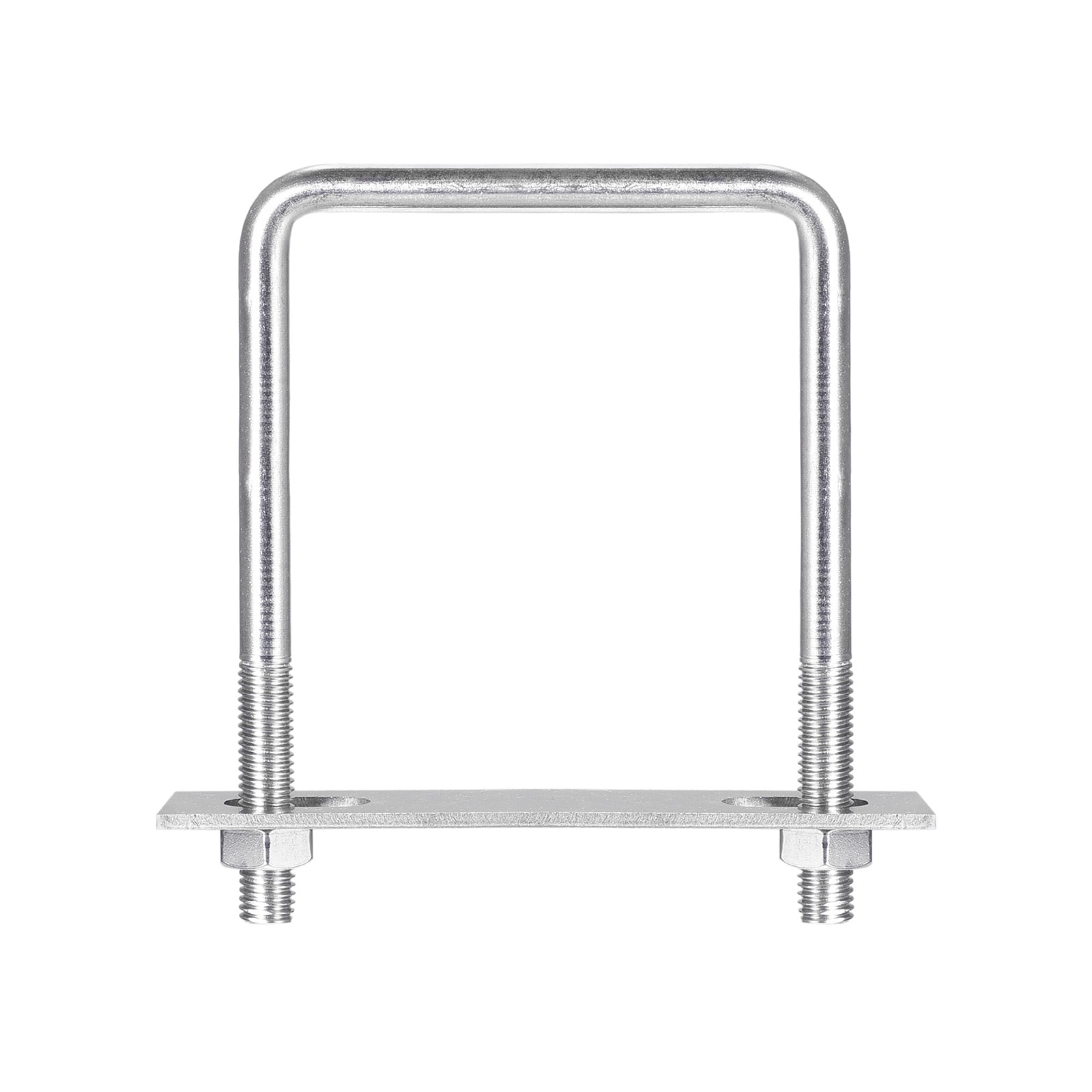 Unique Bargains Square U-Bolts 2 Sets 102mm(4.02inch) Inner Width 140mm Length M10 304 Stainless Steel U Clamp Bolt with Nuts and Plates for Boat Trailer