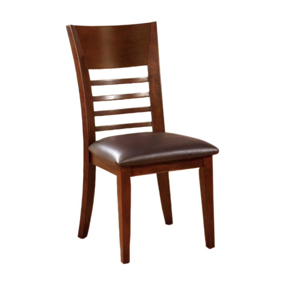 Benzara BM131981 Set of 2 Faux Leather Upholstered Side Chair (Wood Frame)