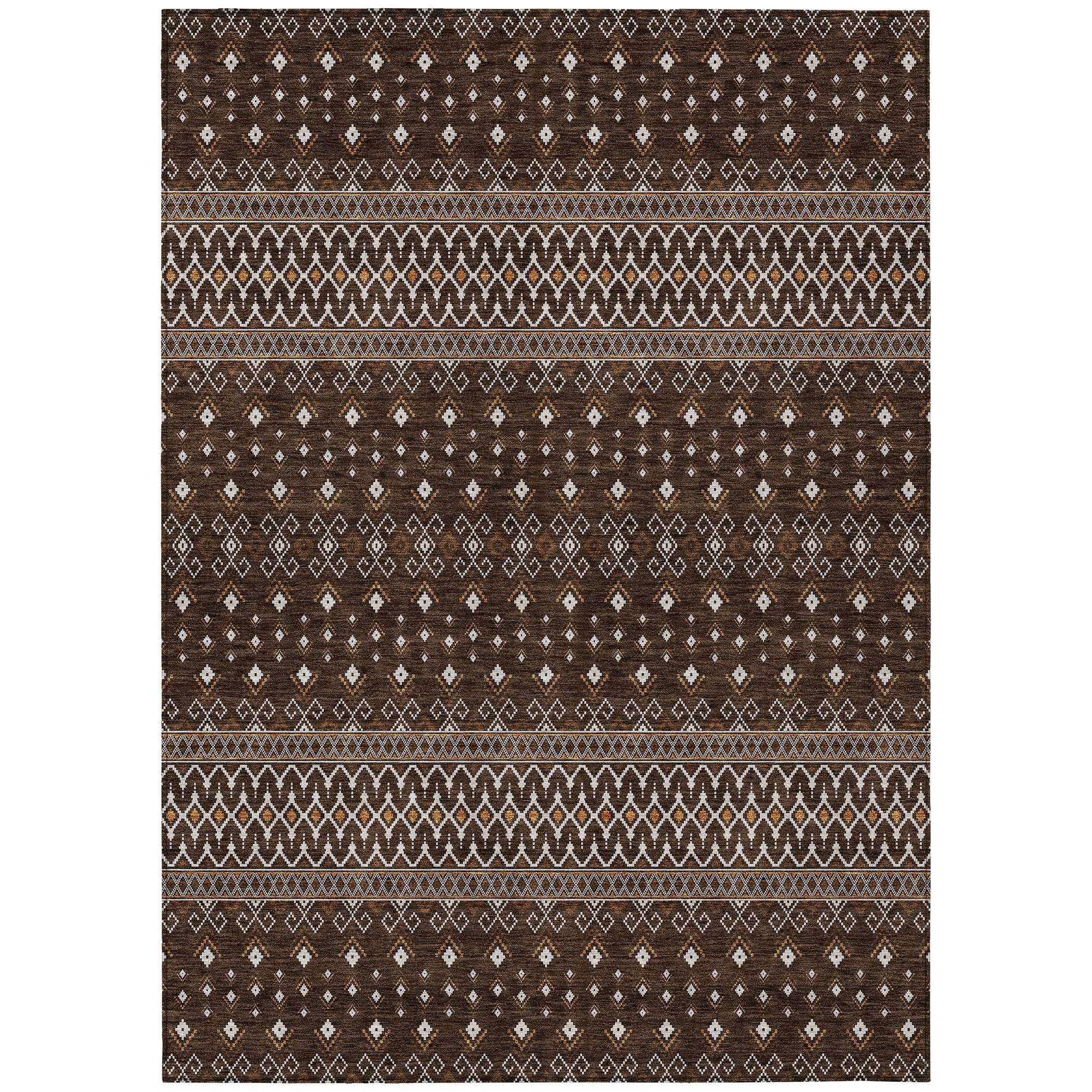 Addison Rugs ACN708CH8X10 Chantille ACN708CH 8 x 10 (ft) Polyester Chocolate Rectangular Indoor/Outdoor Geometric Machine washable Area rug