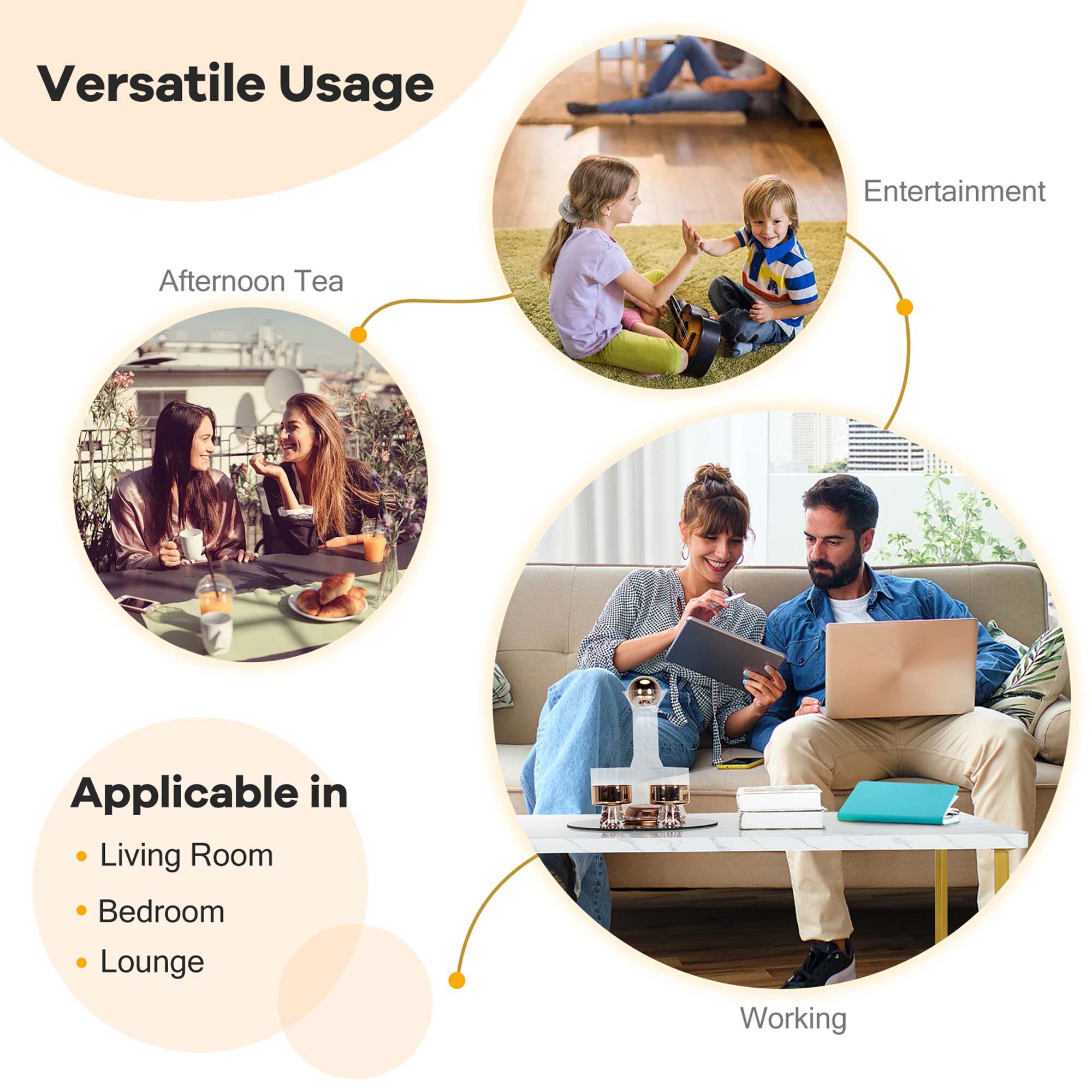 Costway HCST00702 Coffee-Tables - View #3