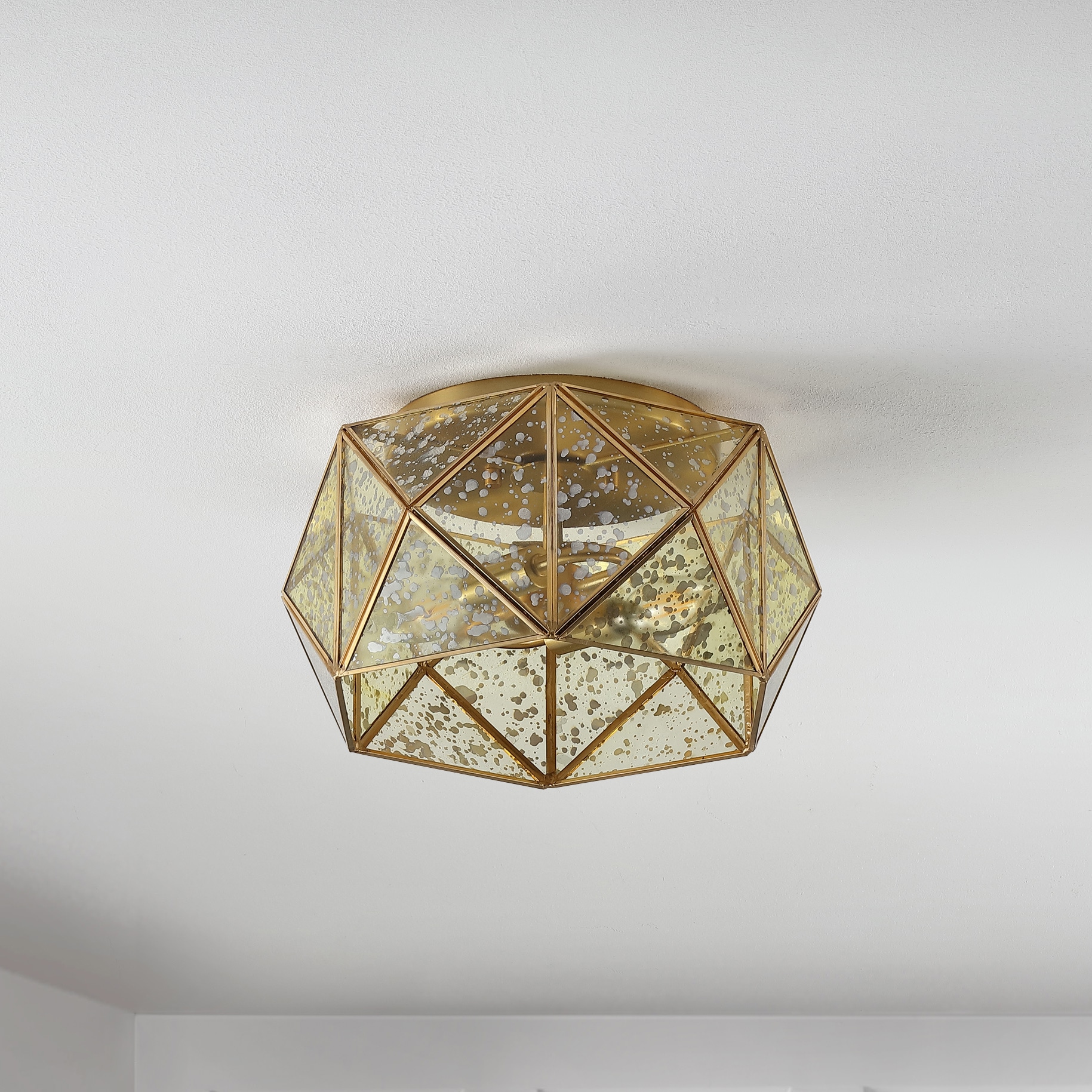 Violet 12.5" Gold Glass LED Flush Mount Light