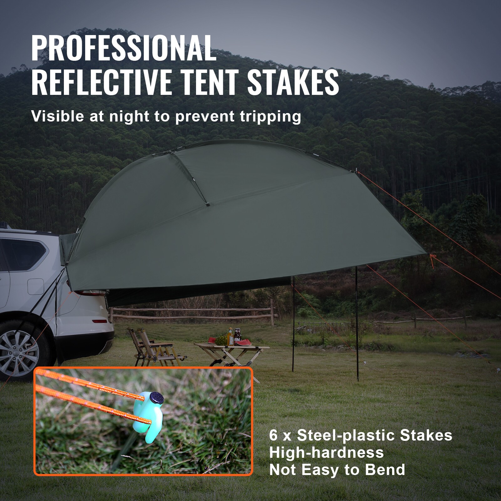 VEVOR Vehicle Awning Polyester Tent QCCPBXS10X7FJ8FWTV0 at Lowes.com