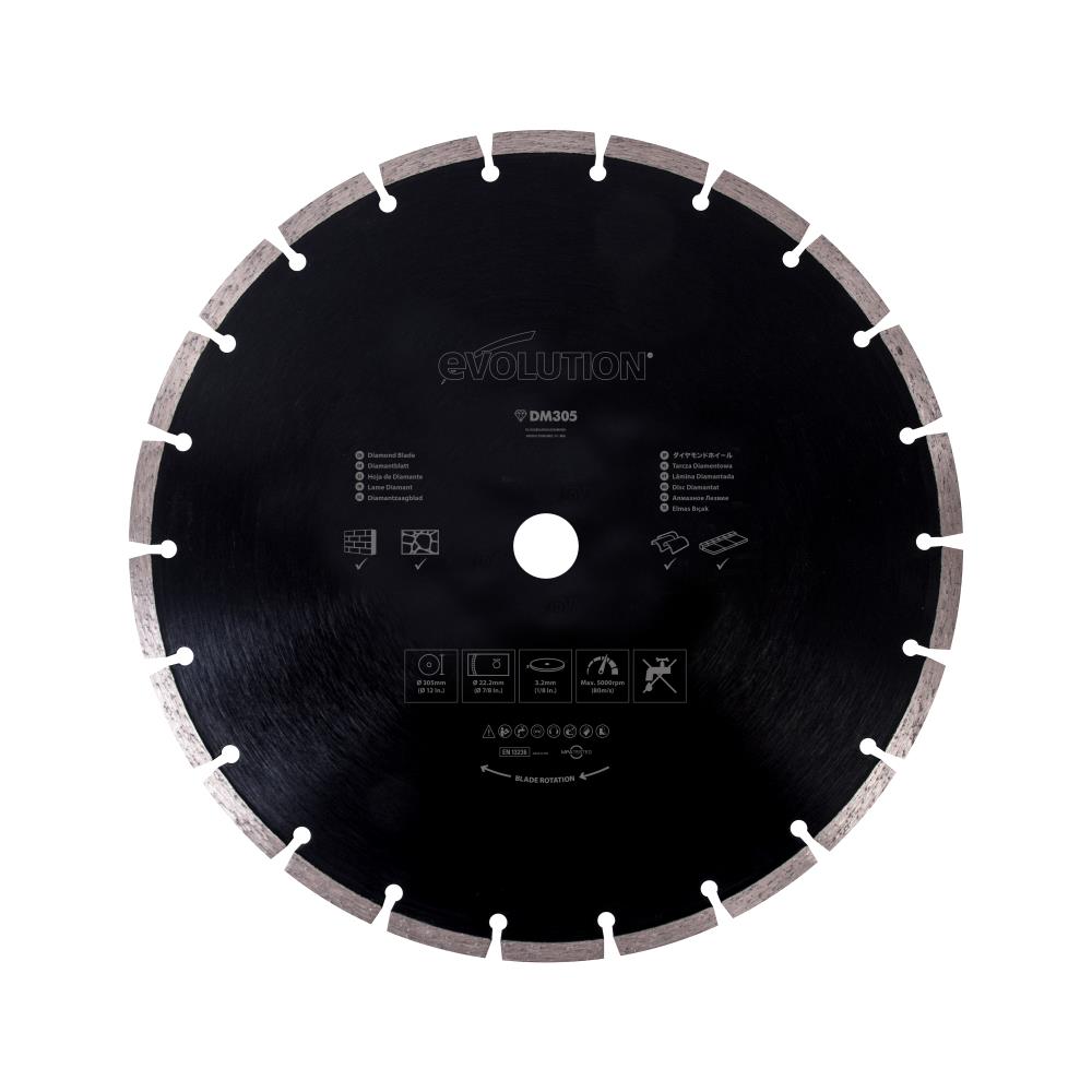 Evolution 12BLADEDM 12-in-Tooth Wet or Dry Segmented Diamond Circular Saw Blade