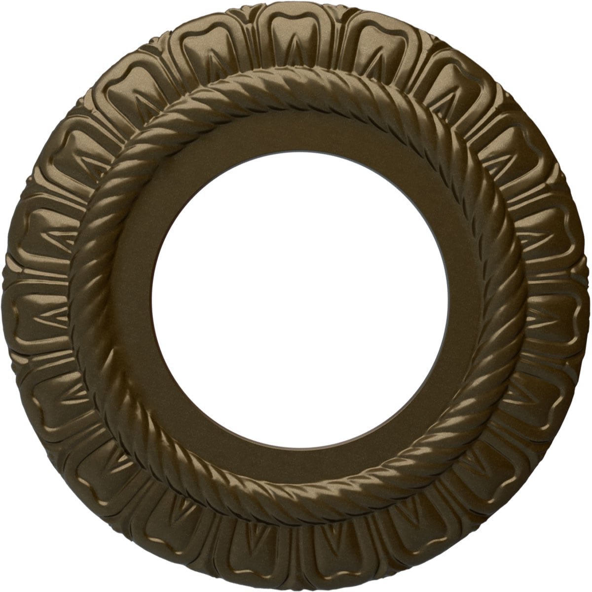 Ekena Millwork CM09CLBRS Claremont 9-in W x 9-in L Painted Brass Polyurethane Whole Ceiling Medallion