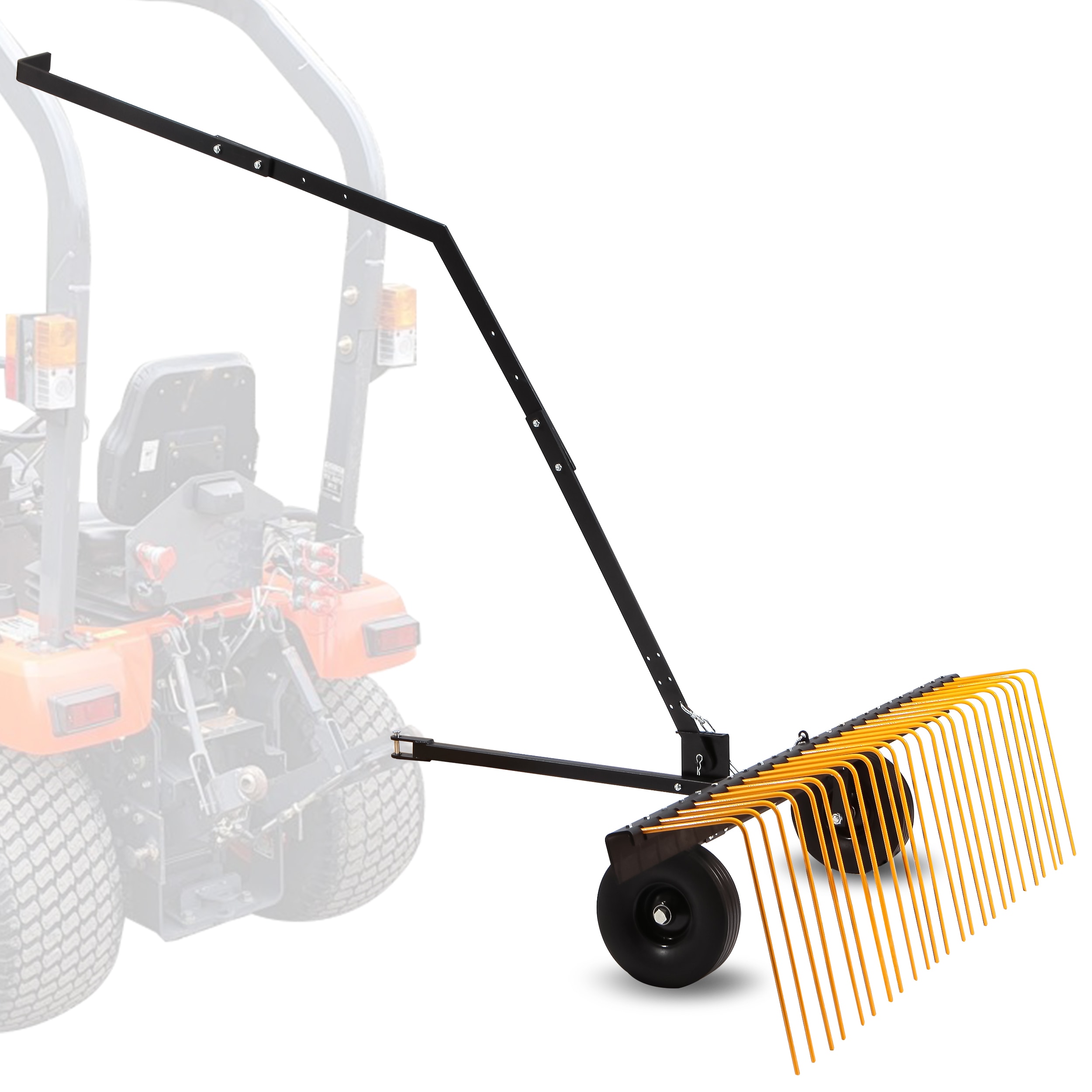Wildaven MSWK010 48-in Steel Lawn and leaf rake with Steel Handle