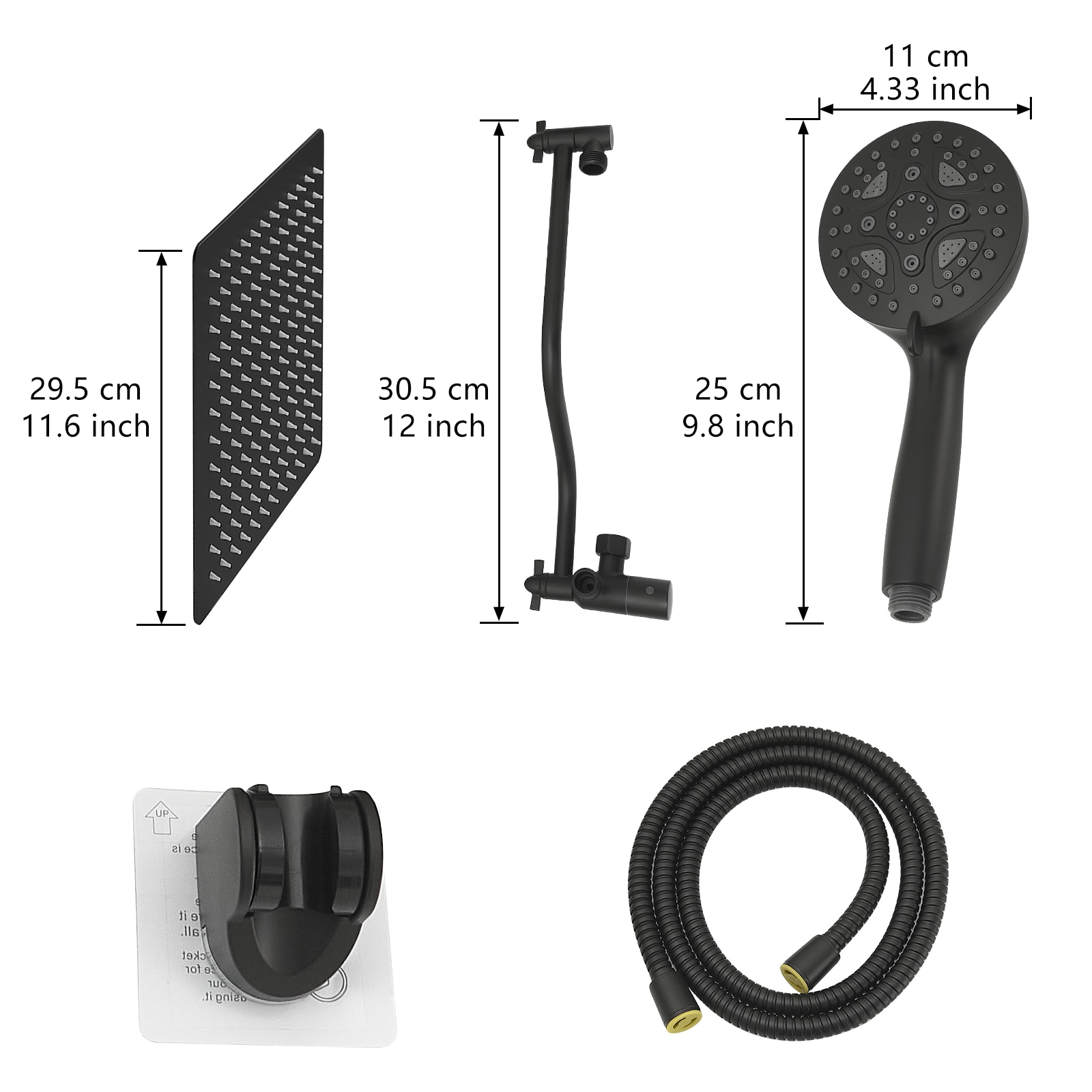 WELLFOR QJ-K-1135BG Showerhead-Bar-Panels - View #2