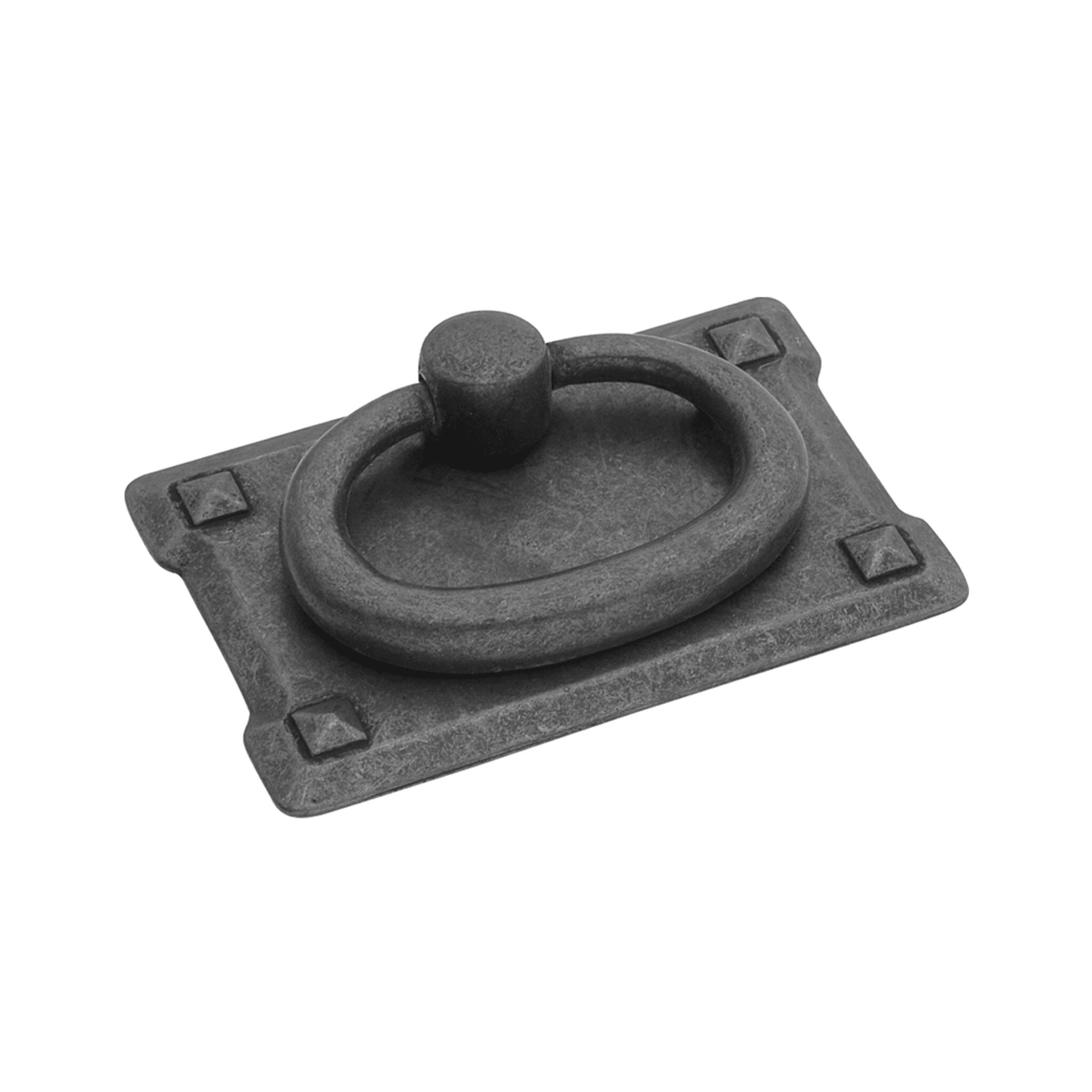Hickory Hardware Old Mission 1-1/8-in Center to Center Black Mist Antique Rectangular Ring Drawer Pull