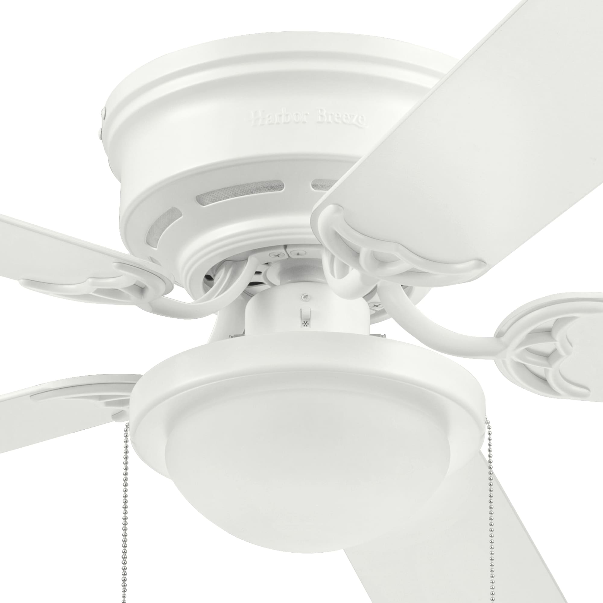 White Indoor Flush Mount Ceiling Fan