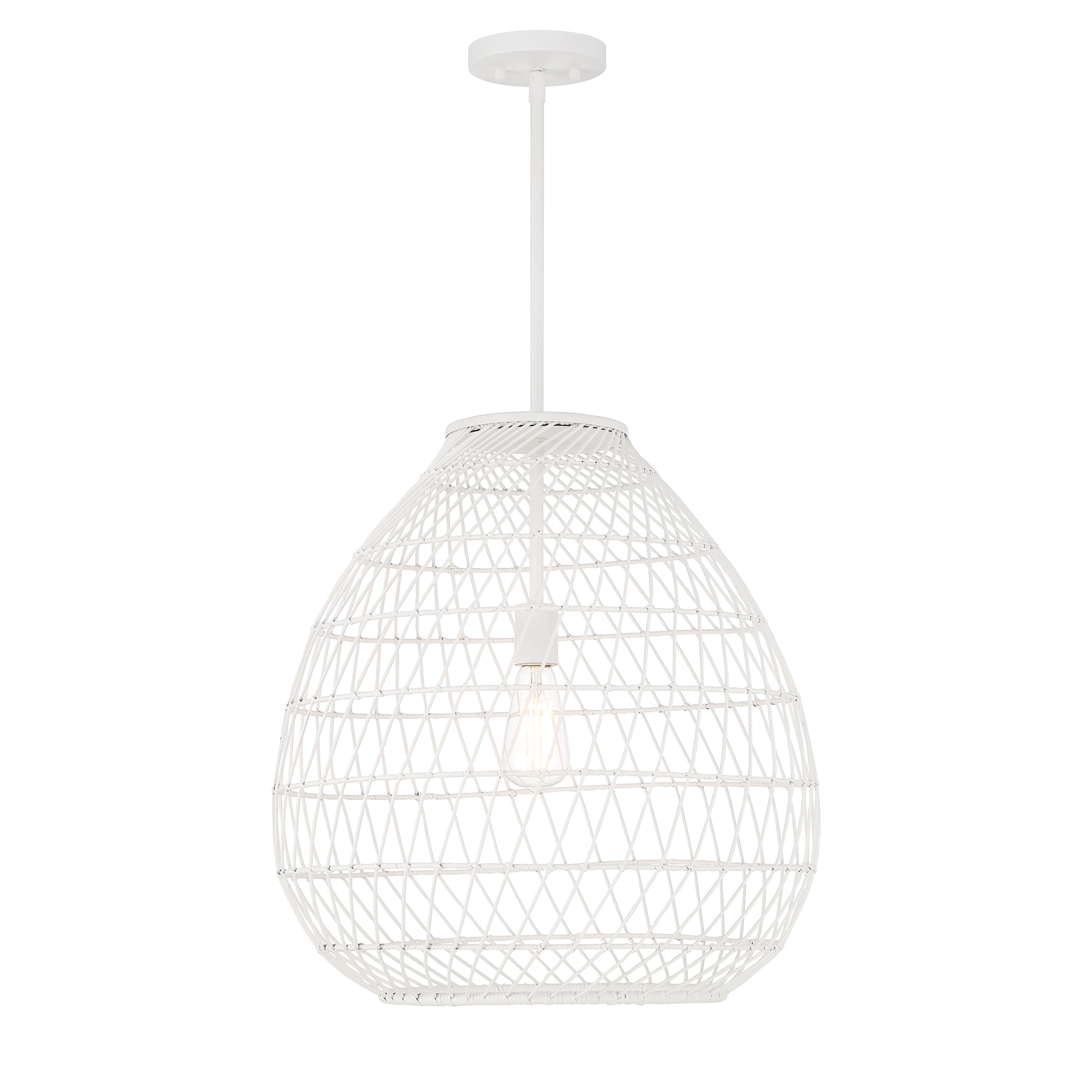 Savoy House 7-7681-1-83 Maya 1-Light Pendant in Bisque White Bisque White Bohemian/global Art glass Cylinder Medium Indoor/Outdoor Hanging Pendant light