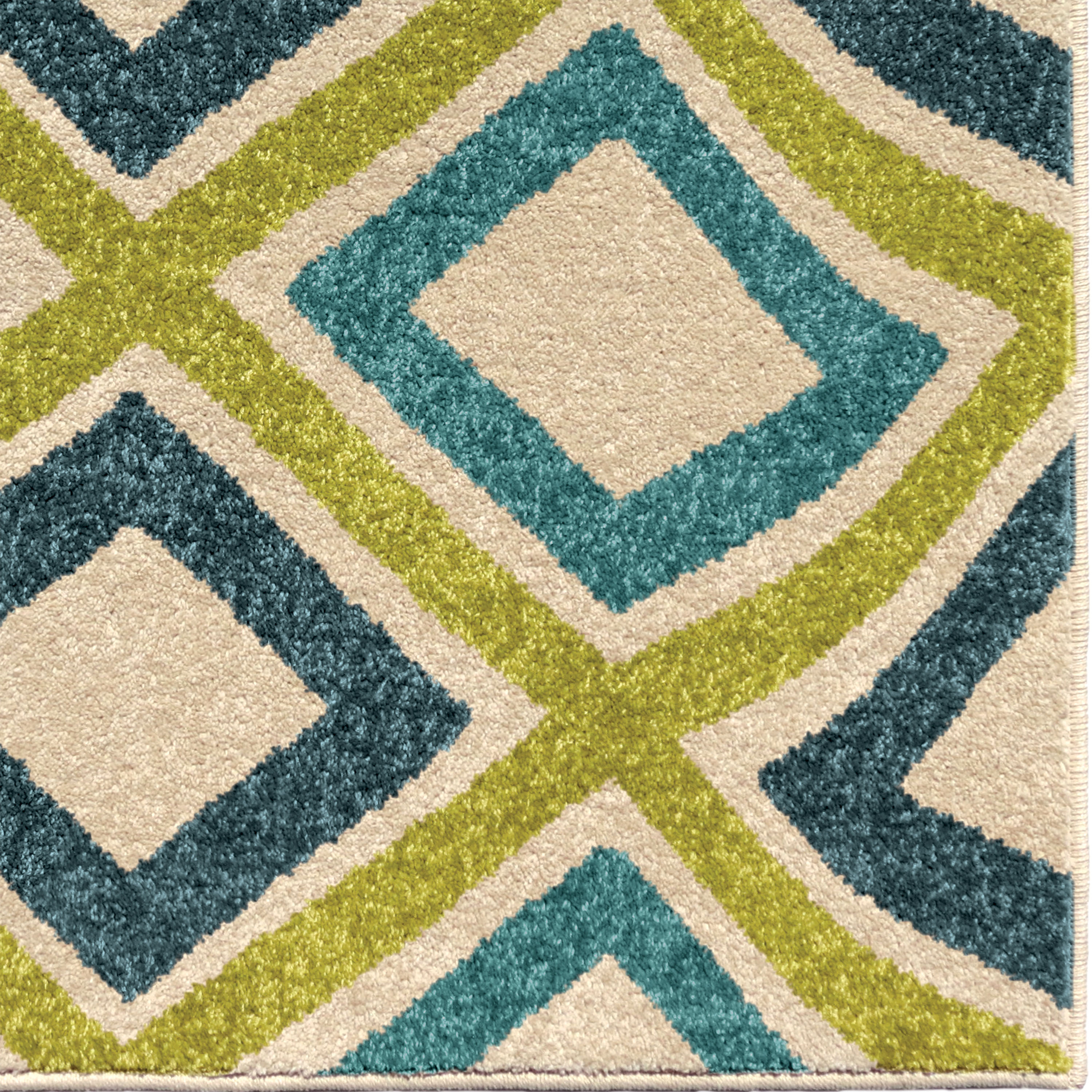 Orian Rugs Swirly Squares 5 X 8 (ft) Indoor/Outdoor Geometric Bohemian ...