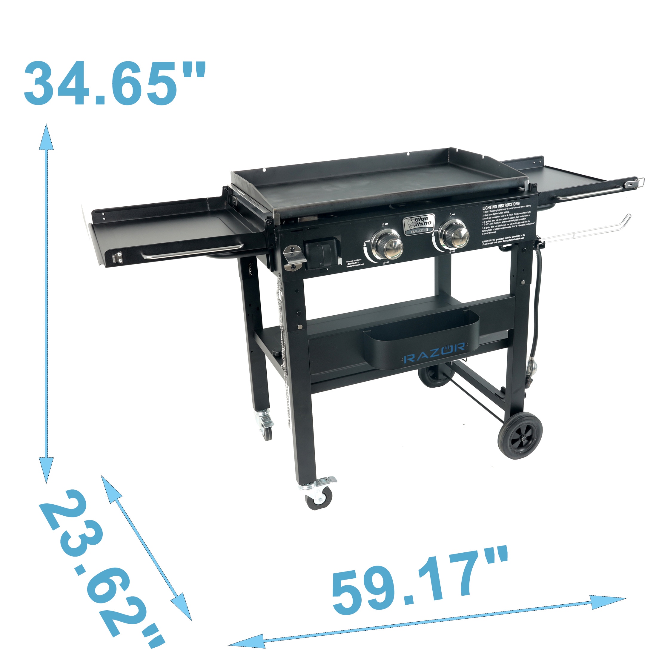 Razor Griddle 25” 2 Burner Griddle with Lid