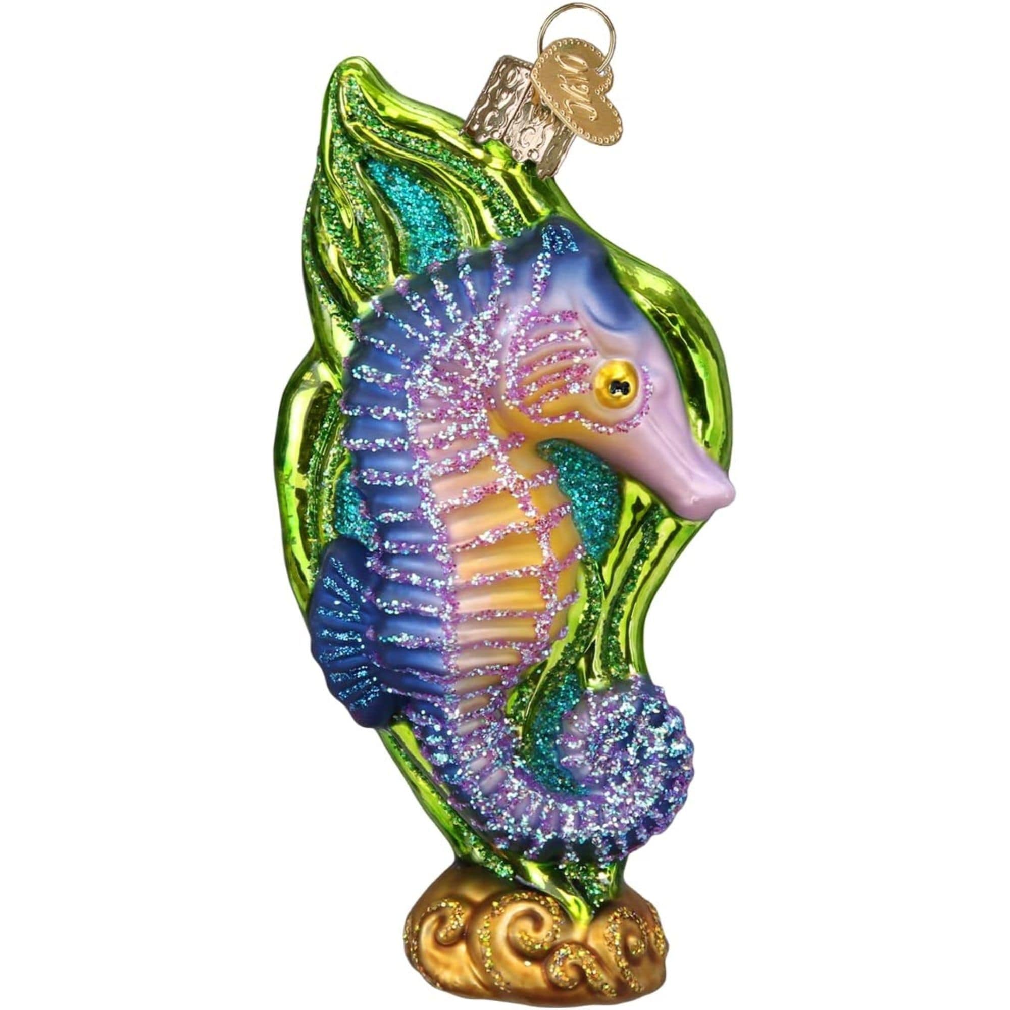 Old World Christmas 729343126559 Blown Glass Ornament for Christmas Tree - Bright Seahorse