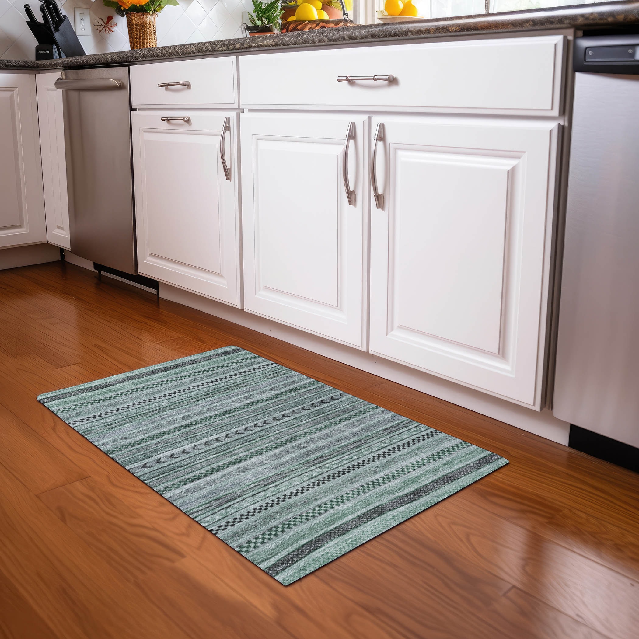 Addison Rugs ACN1625TE20X30 Chantille ACN1625TE 1 x 2 (ft) Loomed Polyester Teal Rectangular Indoor/Outdoor Machine washable Area rug