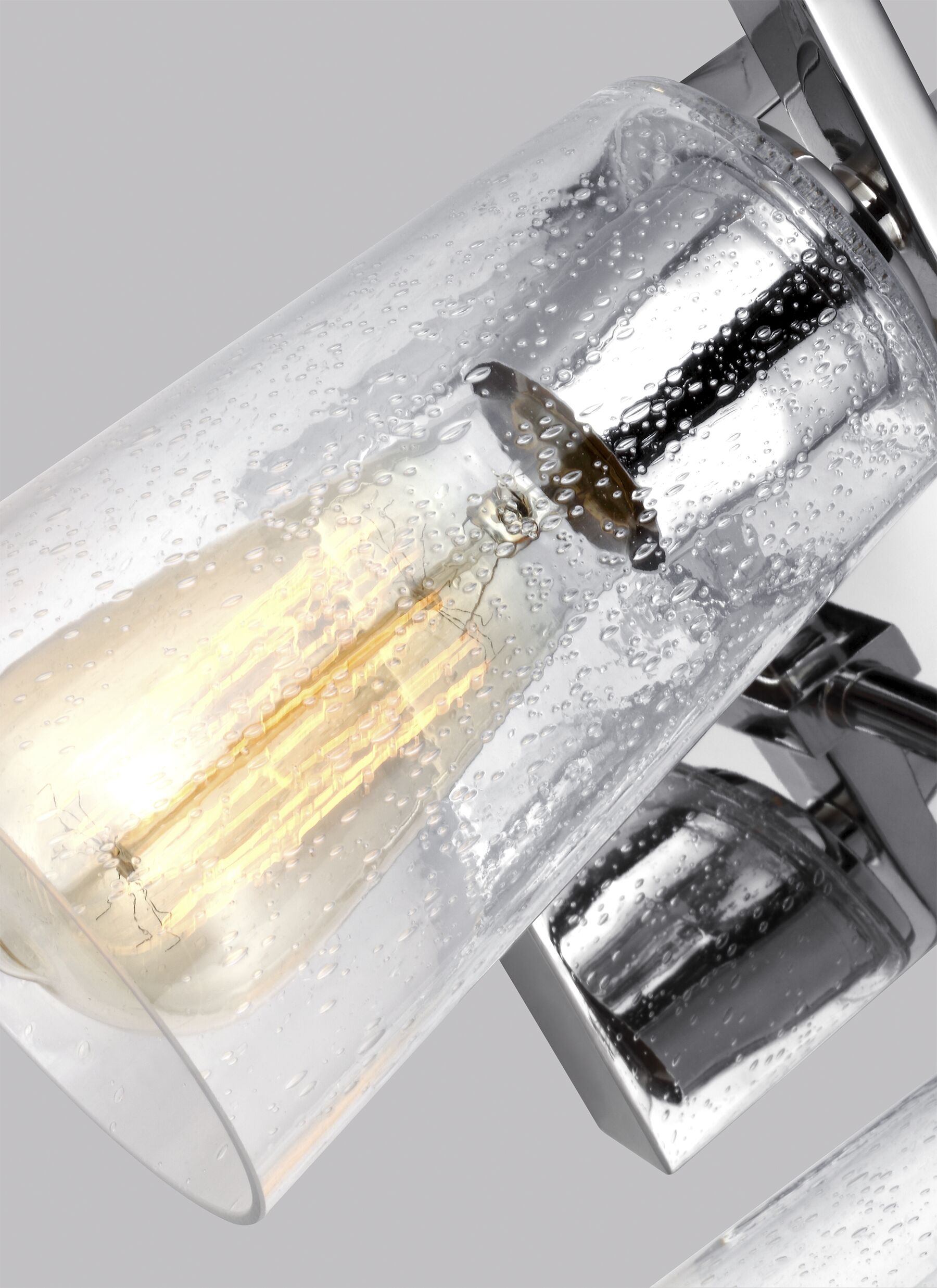 Mercer Chrome 4-Light Vanity with Clear Seeded Glass Shades