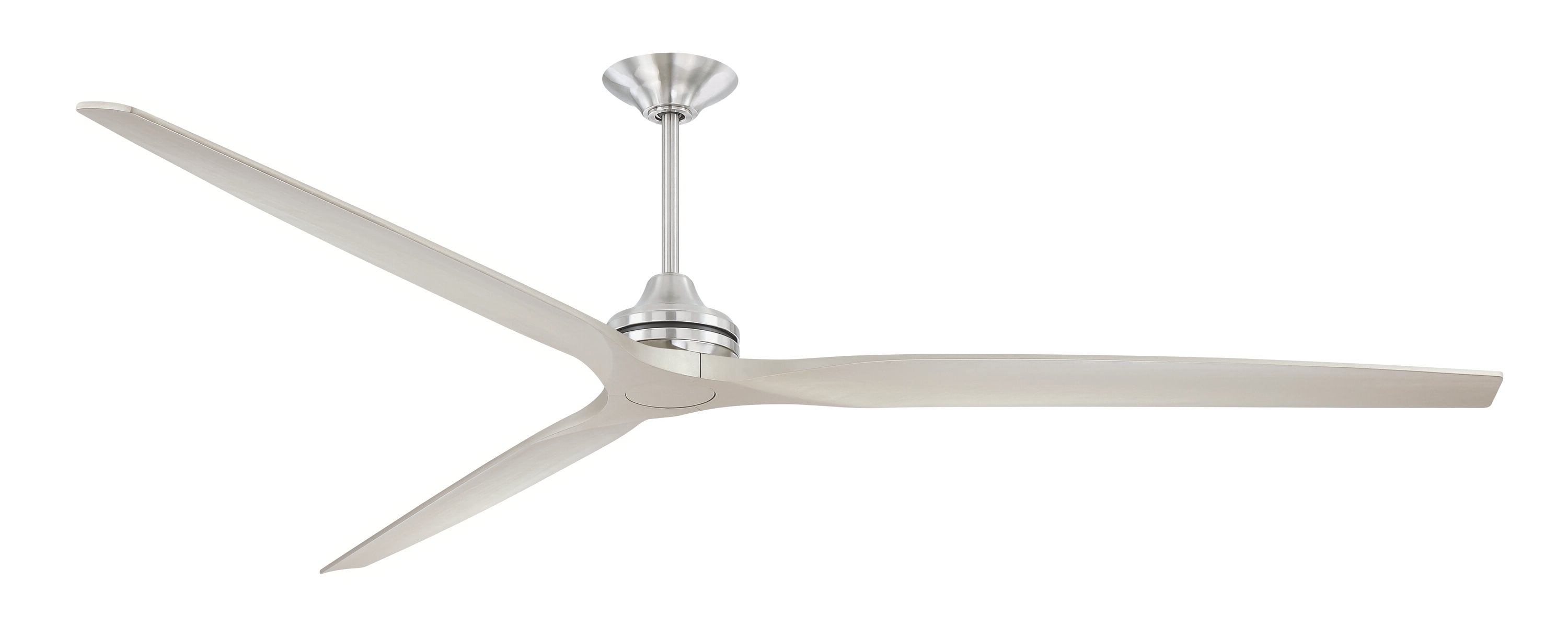 Fanimation FPD6721BBN-96BN Spitfire 96-in Outdoor Smart Brushed Nickel with Brushed Nickel Blades Propeller Ceiling Fan Light Kit Compatible - Remote Included ( 3 -Blade )