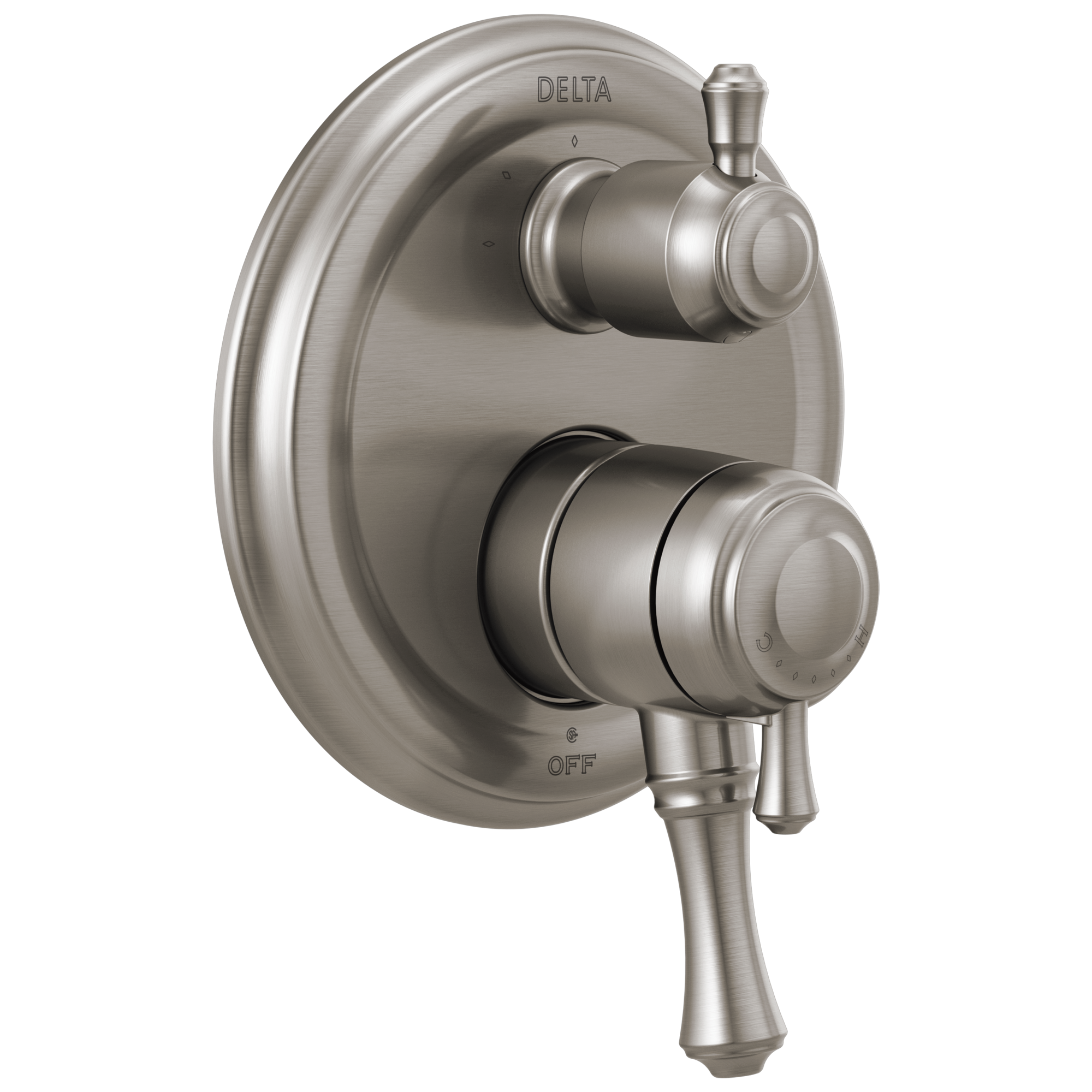 Delta T27897-SS Cassidy Stainless Steel 3.438-Inches Universal Bathtub/Shower Shower mixer 0.5-Inches -ID