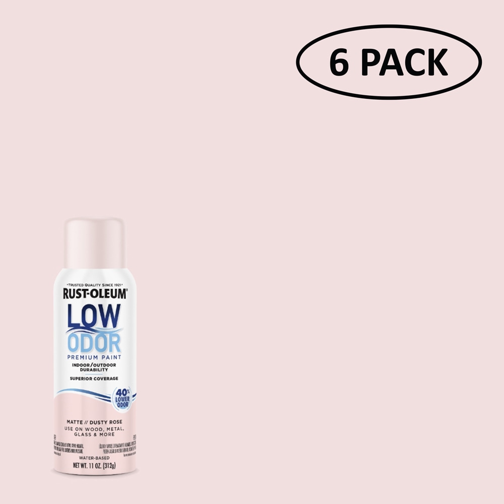 Rust-Oleum 388273SOS Low Odor 6 -Pack Matte Dusty Rose Spray paint ( NET WT. 11-oz )