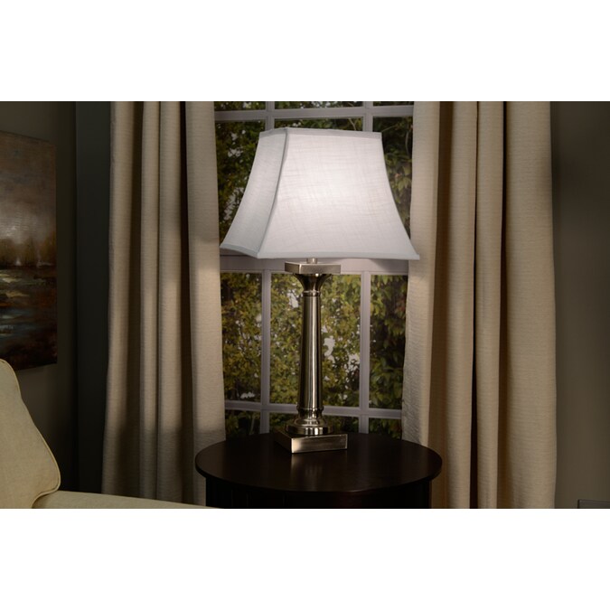 White Linen Fabric Square Lamp Shade, Allen And Roth Linen Lamp Shades