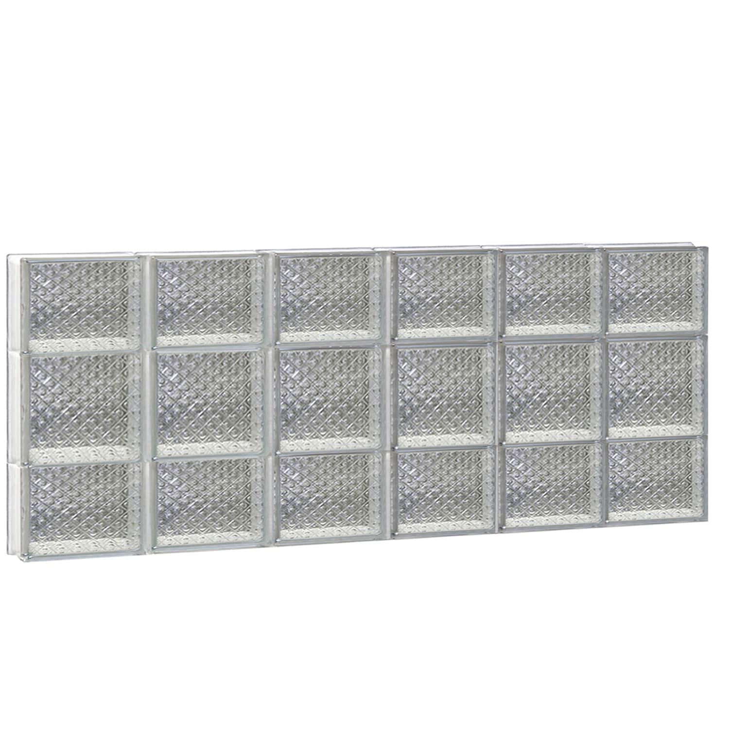 REDI2SET S4820DP Diamond Glass 46-1/2-in x 19-1/4-in Frameless Replacement Glass Block Window