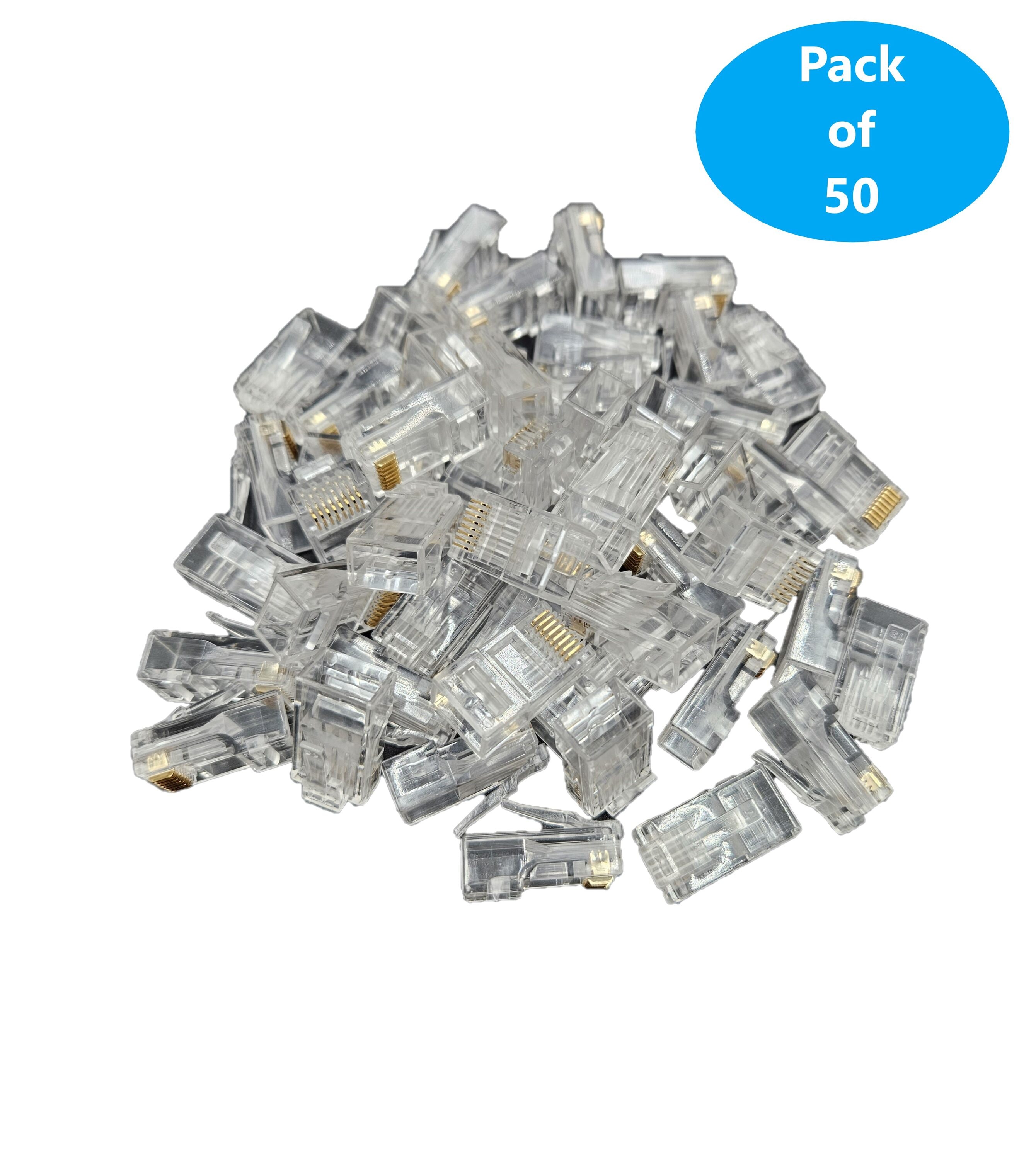 Micro Connectors 50 Pack Cat6a Rj45 Modular Plug C20 088l6ap 50 At 0164