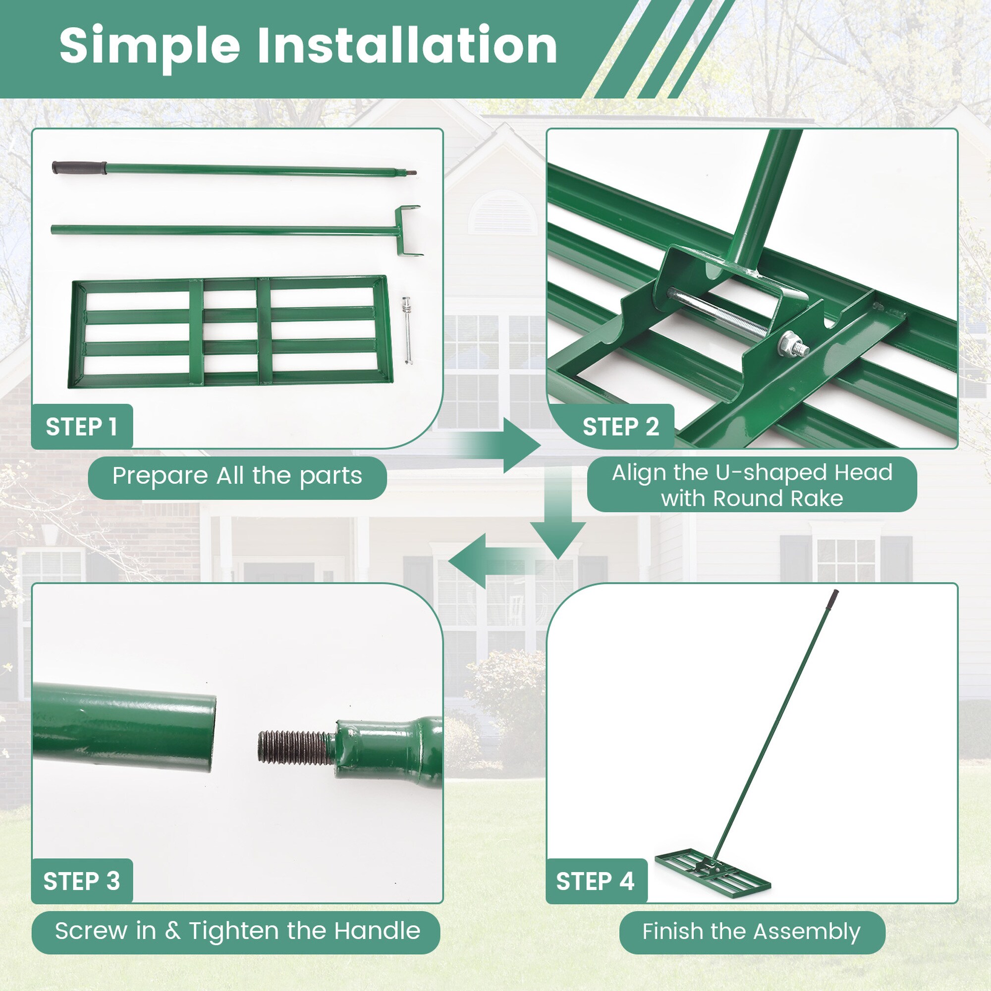 Costway CSHY006644 Level-Head-Rakes - View #8