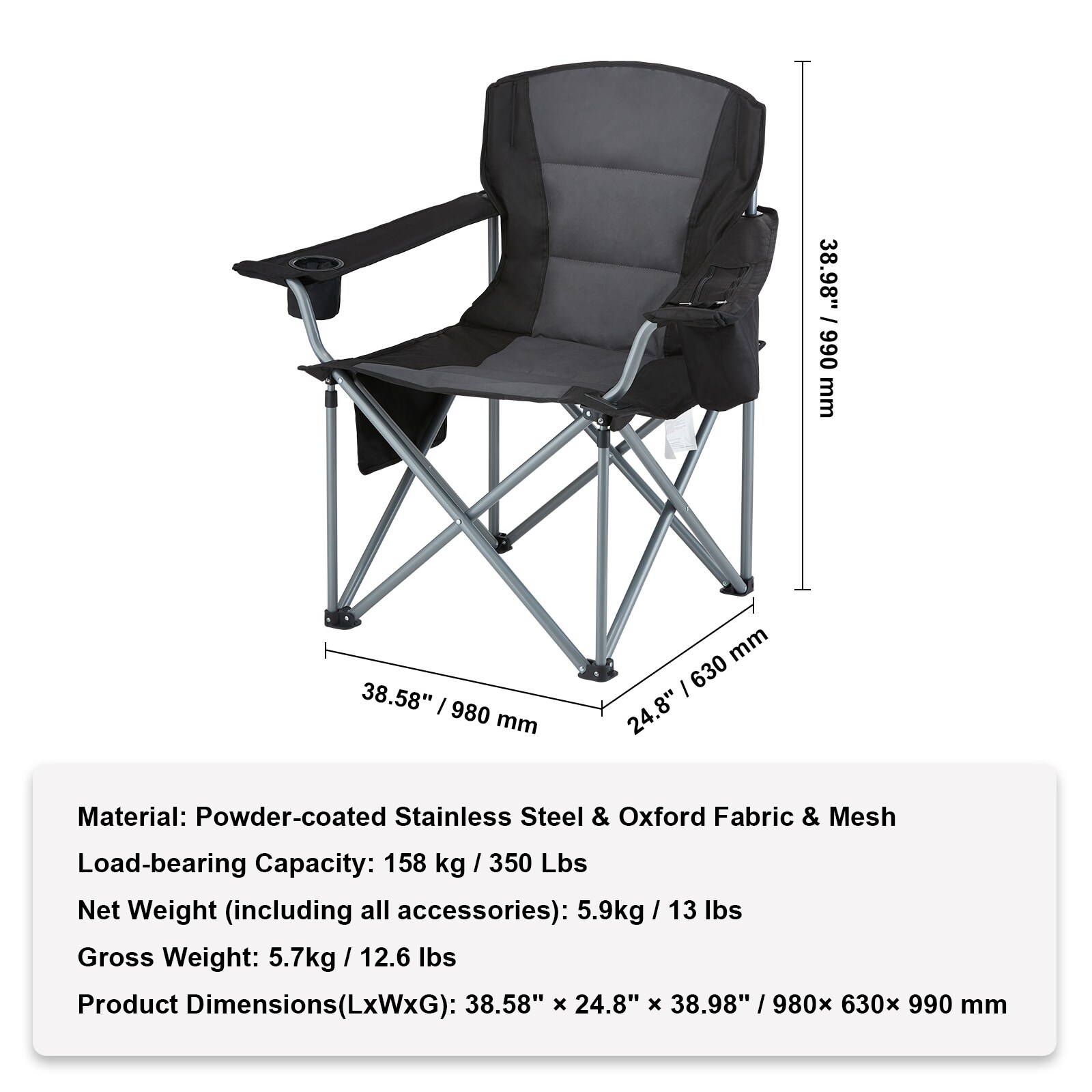 VEVOR SCHWZDYCY45011306V0 Beach-Camping-Chairs - View #7