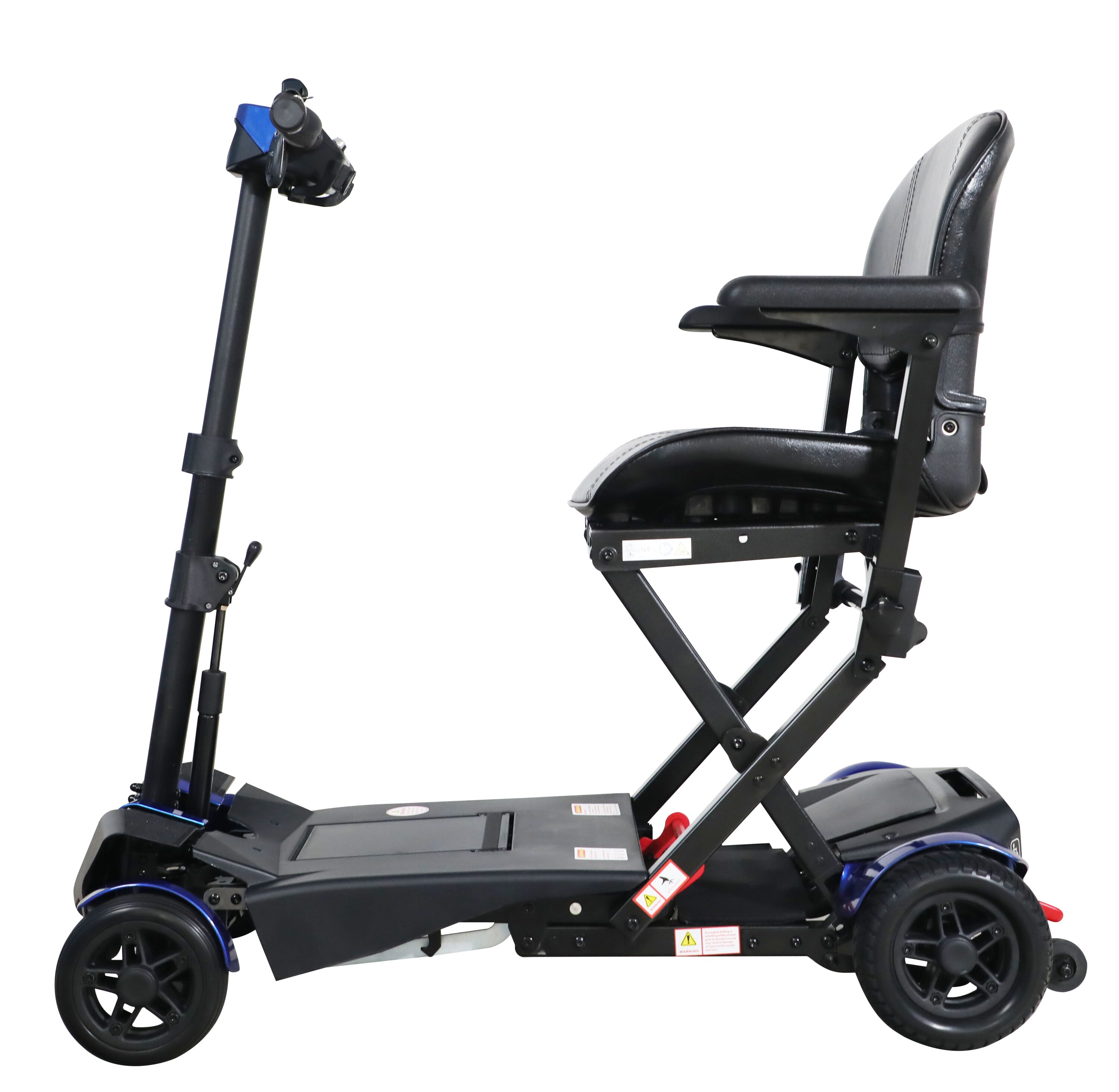 Xspracer ML-FMS471 Remote Control Foldable Electric Blue Mobility Scooter with Suspension for Senior, Lightweight 4 Wheels Electric Powered Scooter for Travel Shopping