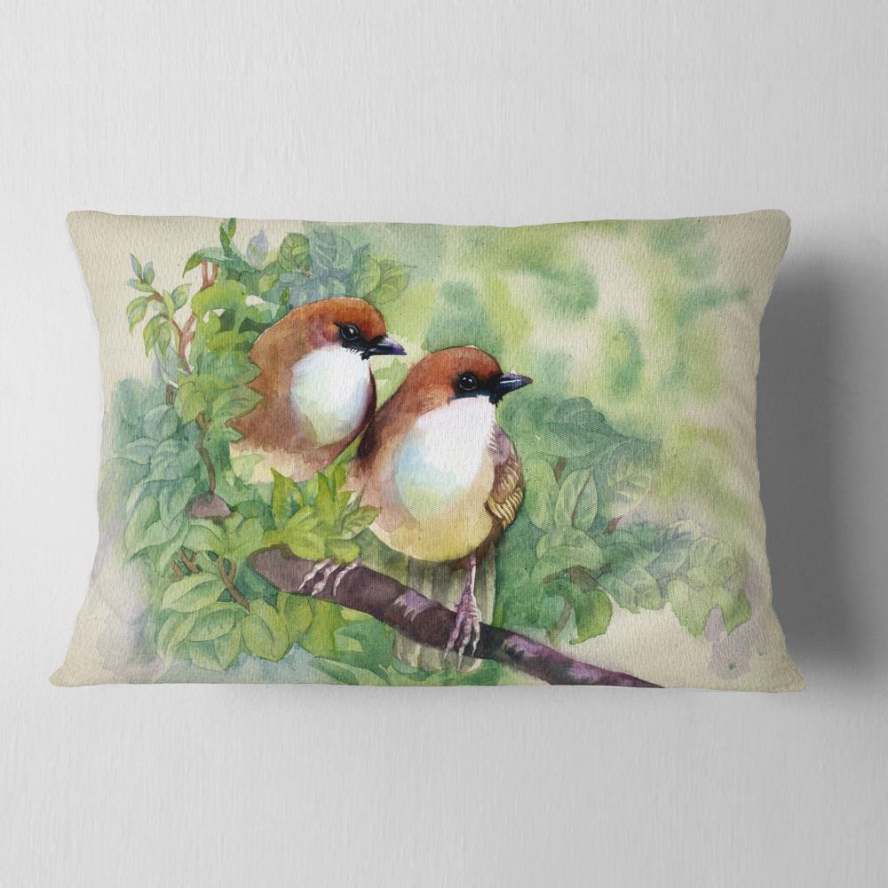 Designart CU7494-12-20 12-in x 20-in Green Rectangular Indoor Decorative Pillow