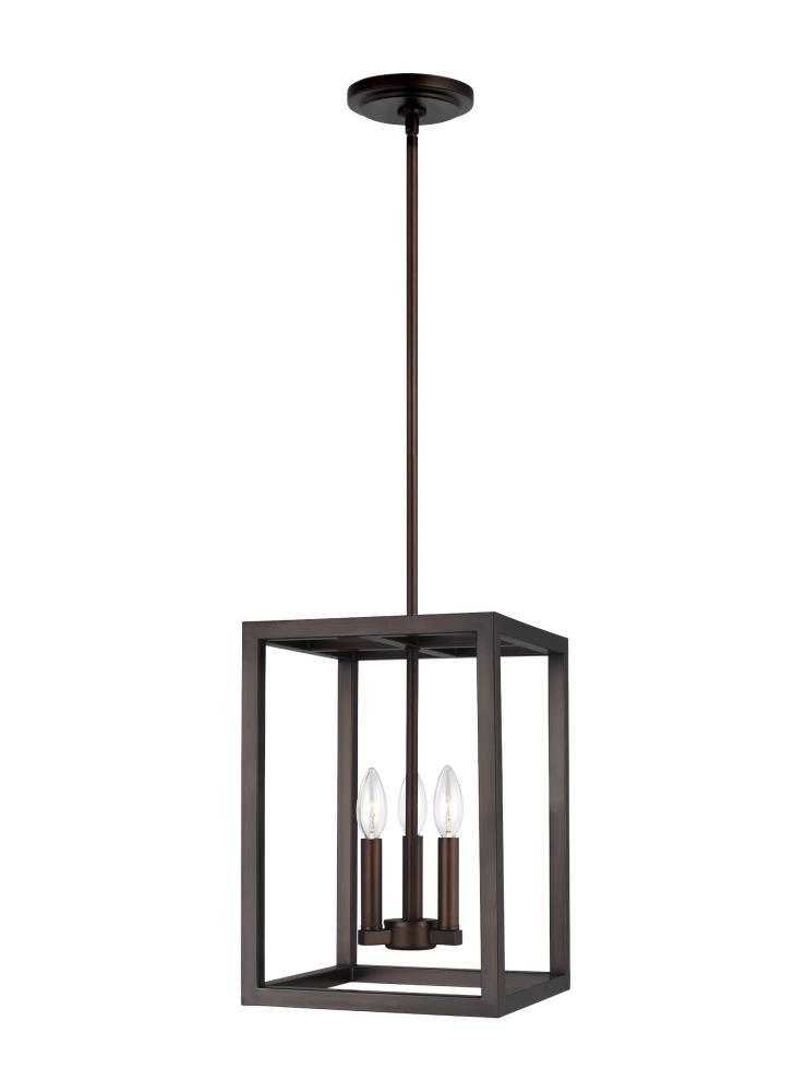 Generation Lighting 5134503-710 Moffet Street 3 -Light Bronze Industrial Geometric Medium Hanging Pendant light