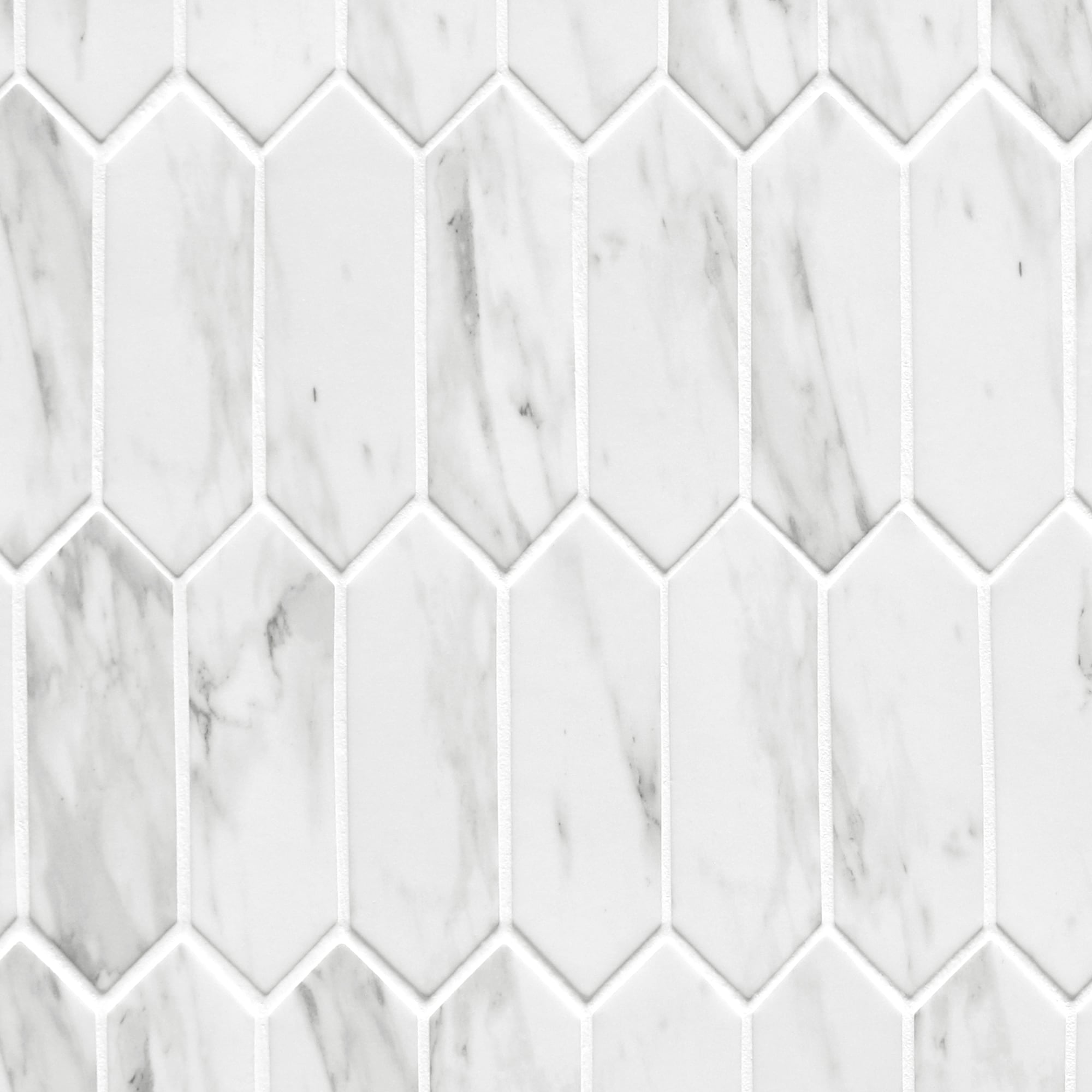 SUNWINGS SDSG-WHI-10 White Calacatta 10-in x 11-in Matte Recycled Glass Marble Look Hexagon Mosaic Floor and Wall Tile (7.21-sq. ft/ Carton)