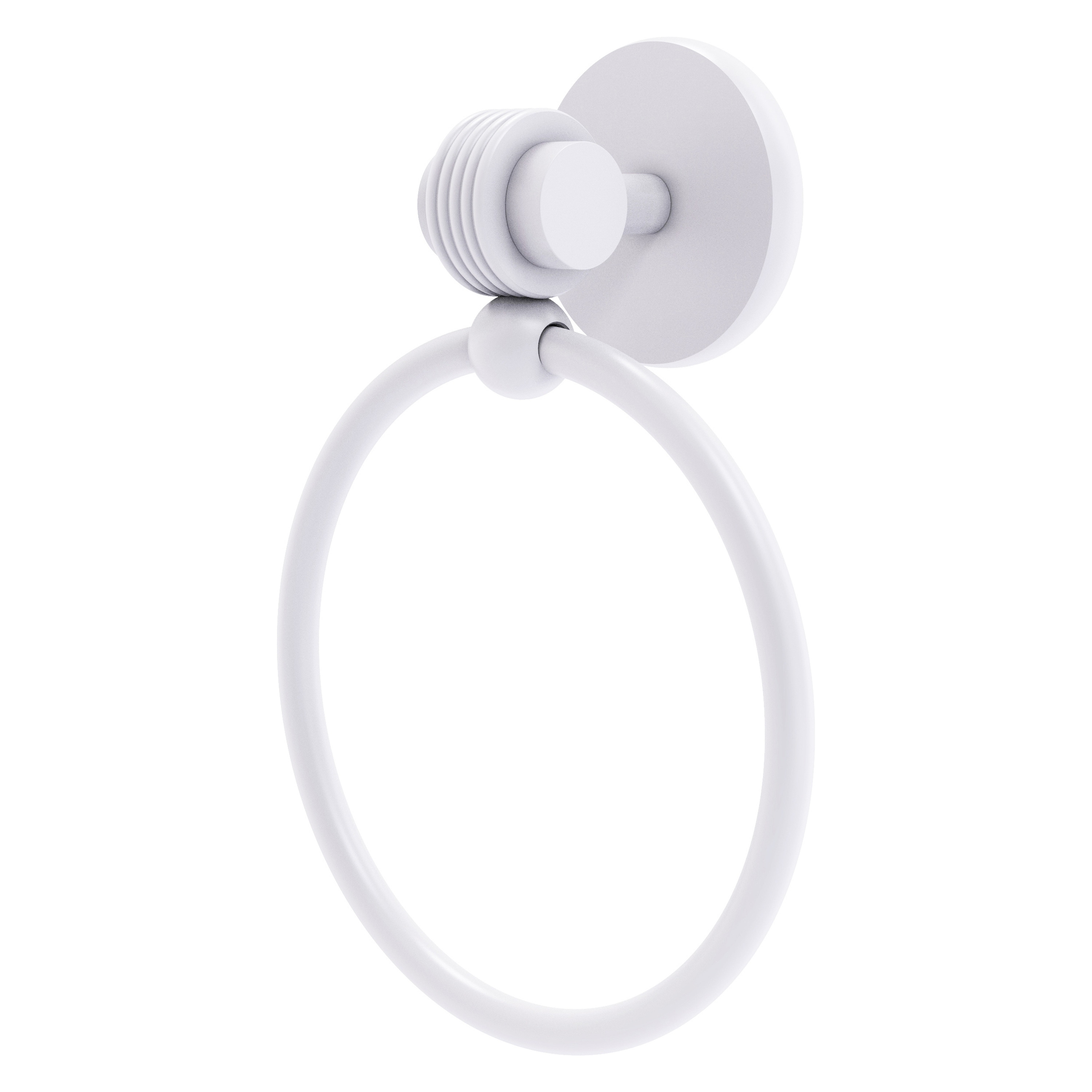 Allied Brass 7216G-WHM Satellite Orbit Two Matte White Wall mount Single Towel Ring