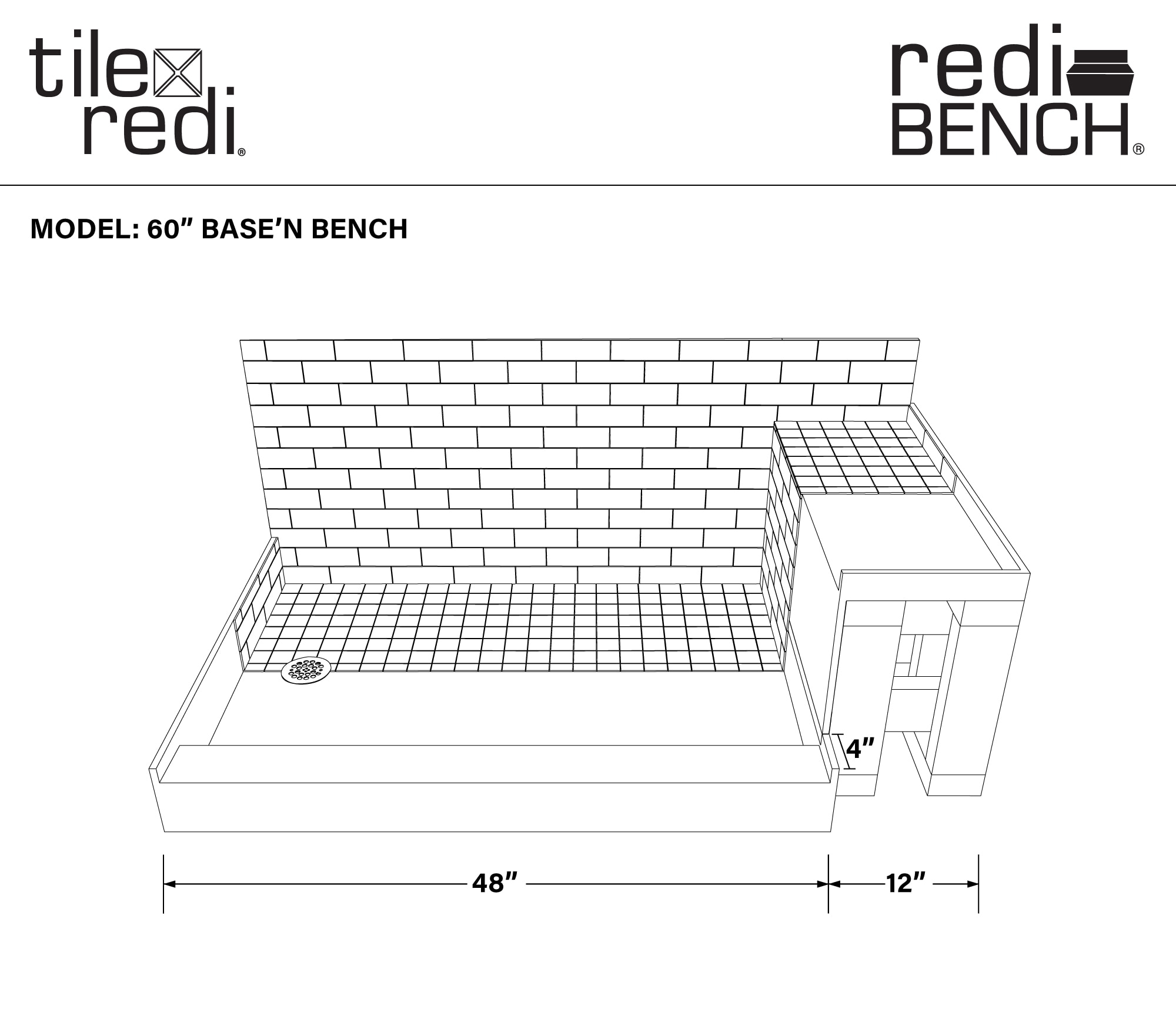 Tile Redi P3048L-RB30-KIT Shower-Floors - View #3