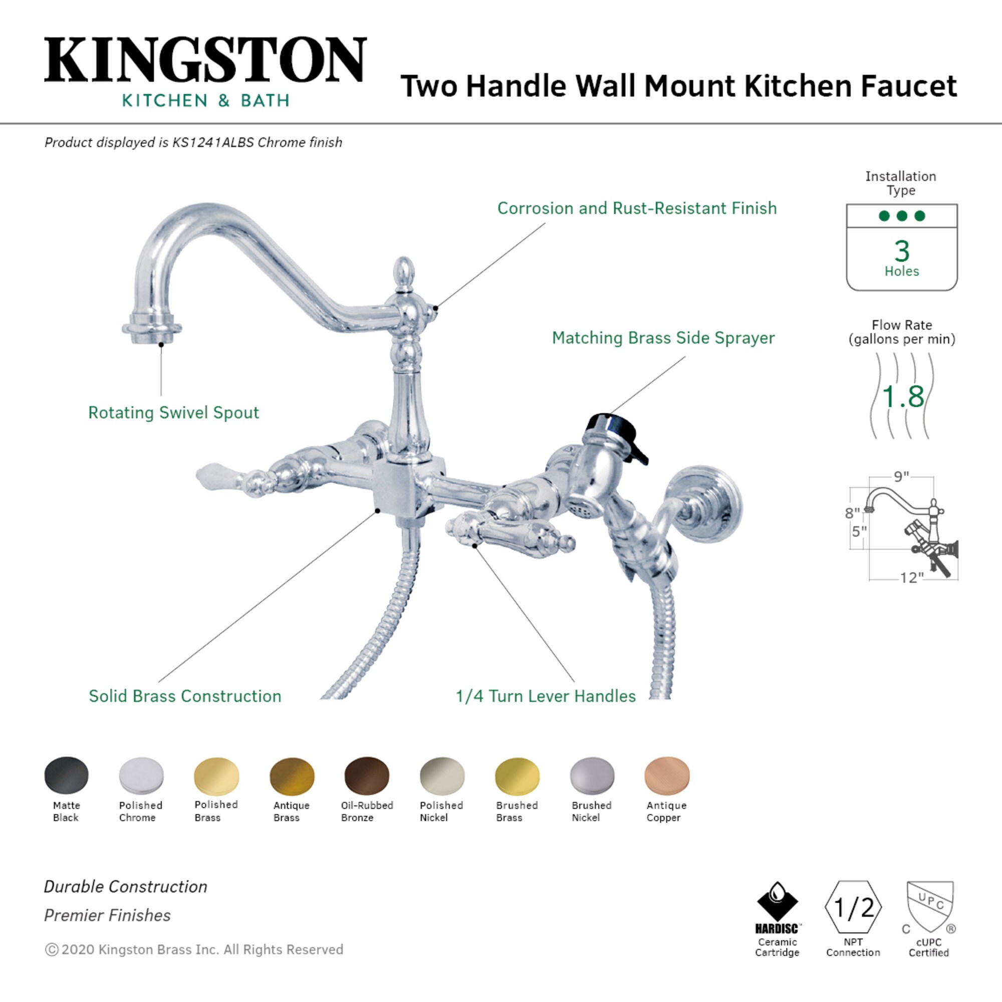 Kingston Brass WLKS1243ALBS Kitchen-Faucets - View #3