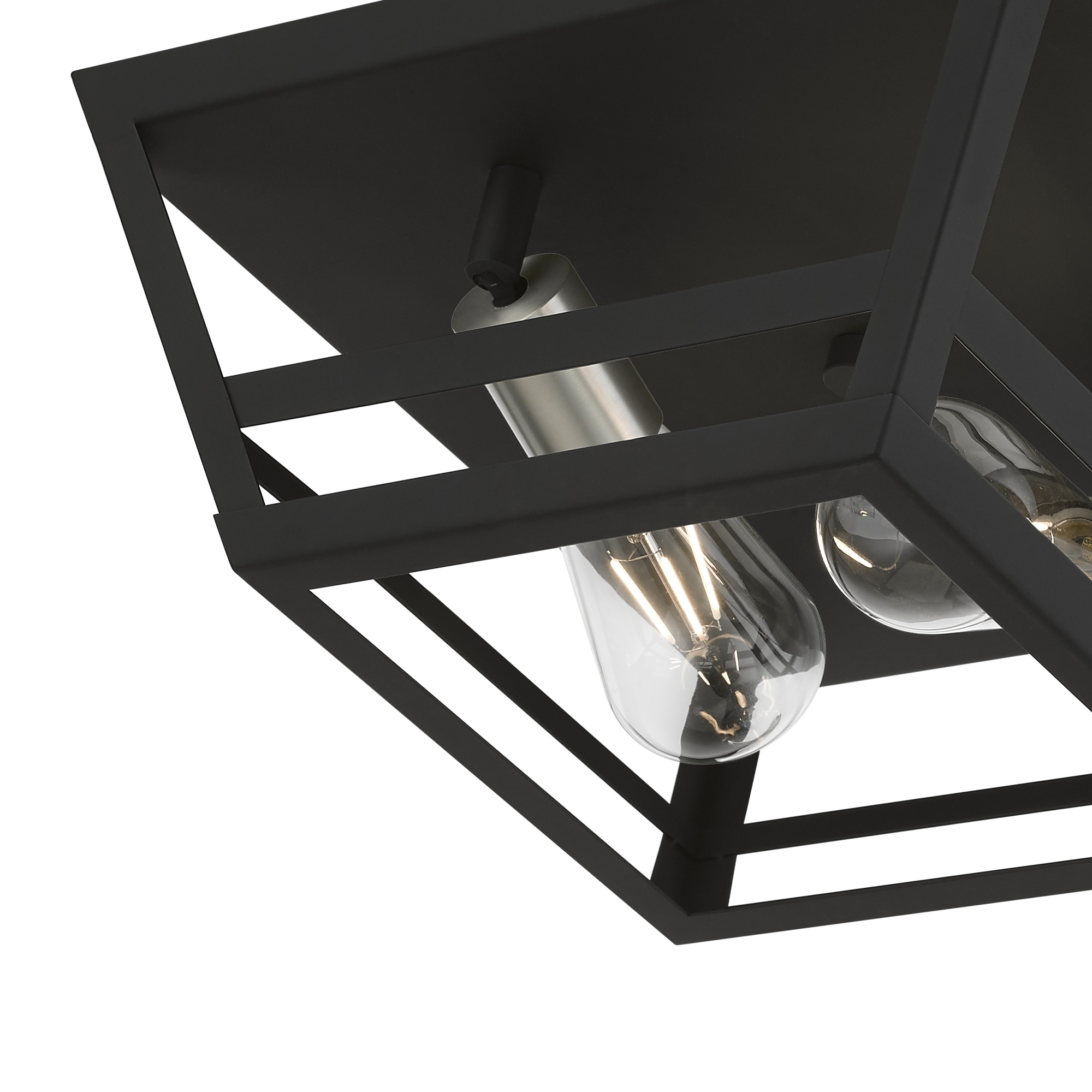 Schofield Transitional 2-Light Flush Mount in Black & Brushed Nickel