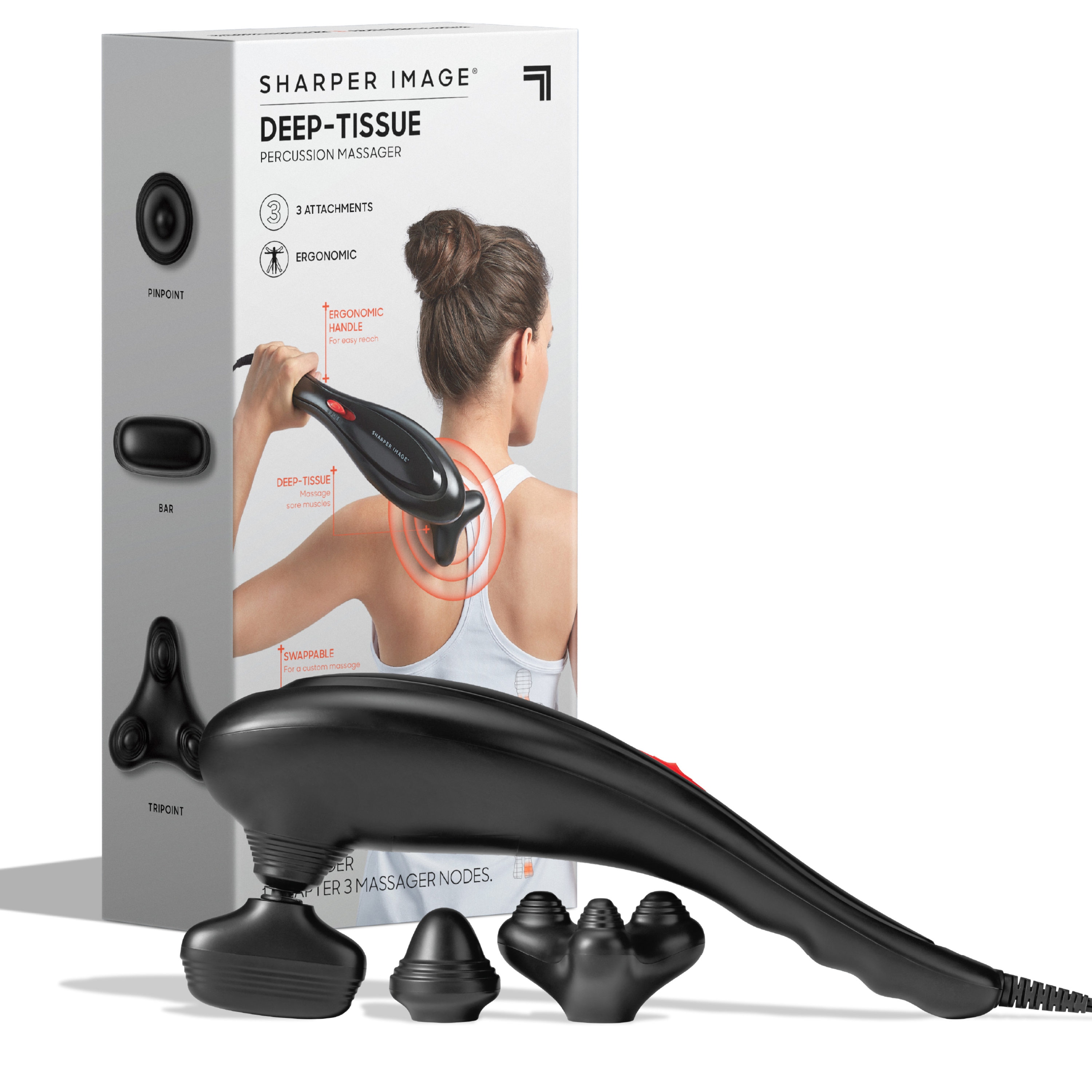 Wired Powerful Handheld Electric Back Massager, Strong Personal Wand Massage  for Sports Recovery, Muscle Aches, Body Pain (Black) 