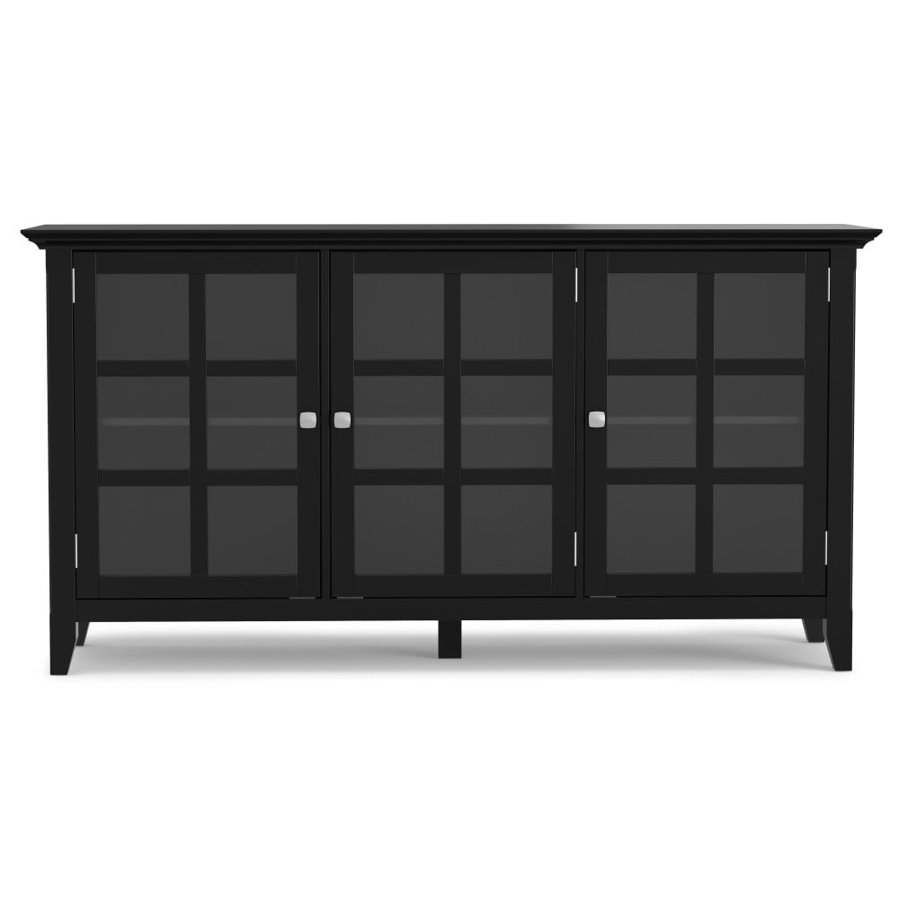 Acadian Black Solid Wood Storage Cabinet with Adjustable Shelves