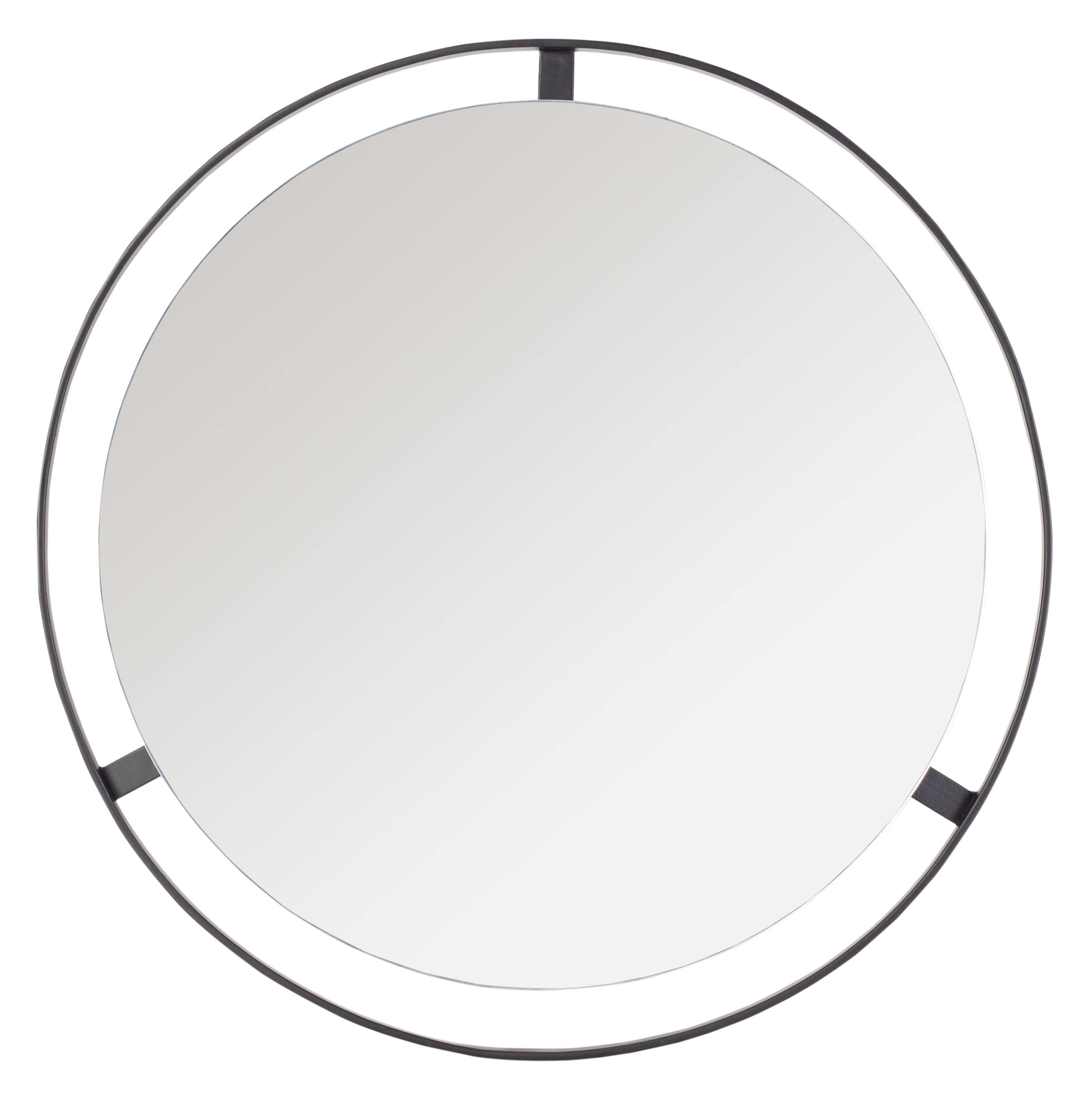 Radlin 22'' Round Black Metal Framed Wall Mirror