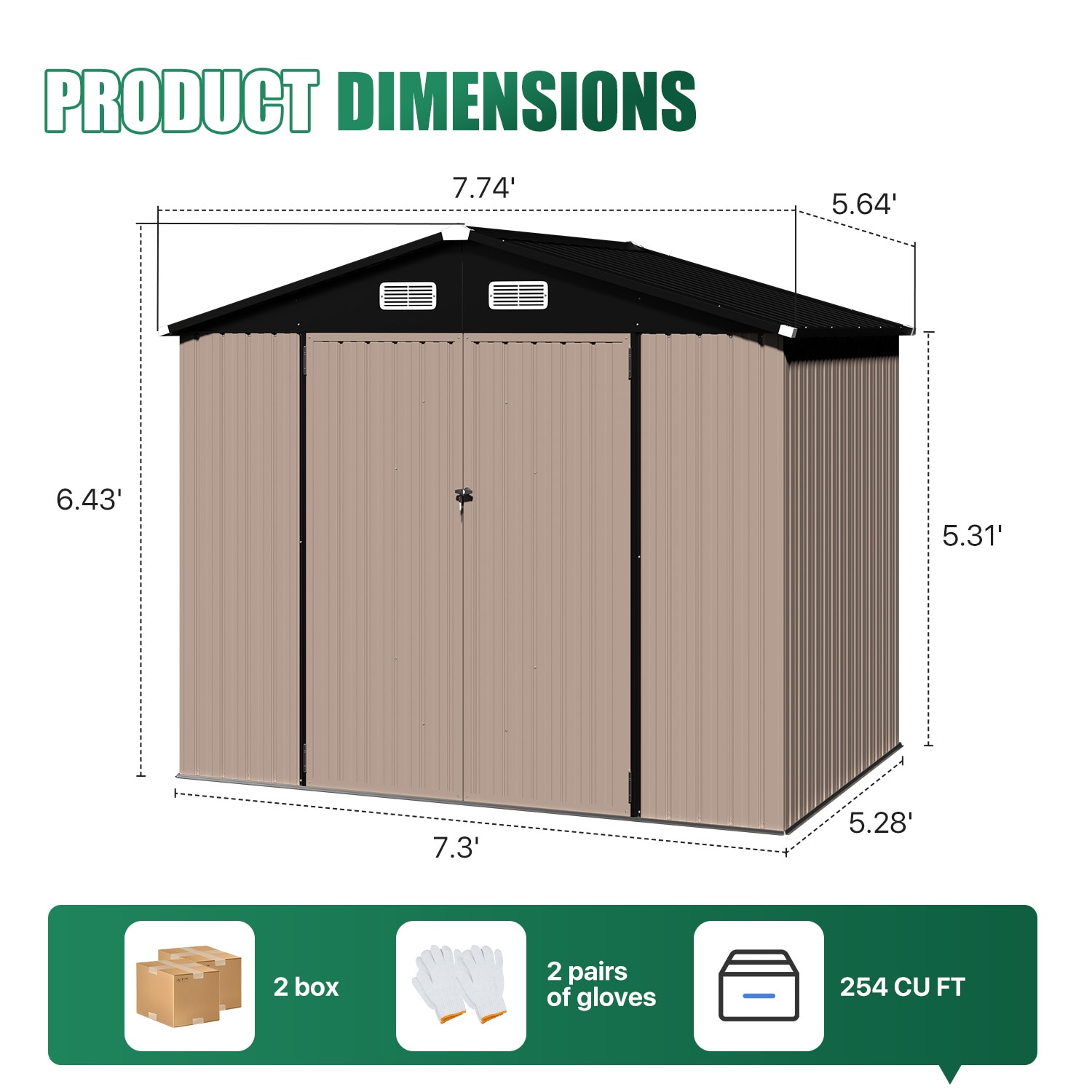 AOXUN ZZ-080610-BR Metal-Storage-Buildings-Sheds - View #8