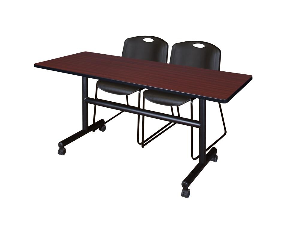 Regency MKFT6030MH44BK Training Brown 4-Person Training Table (60-in W x 29-in H)