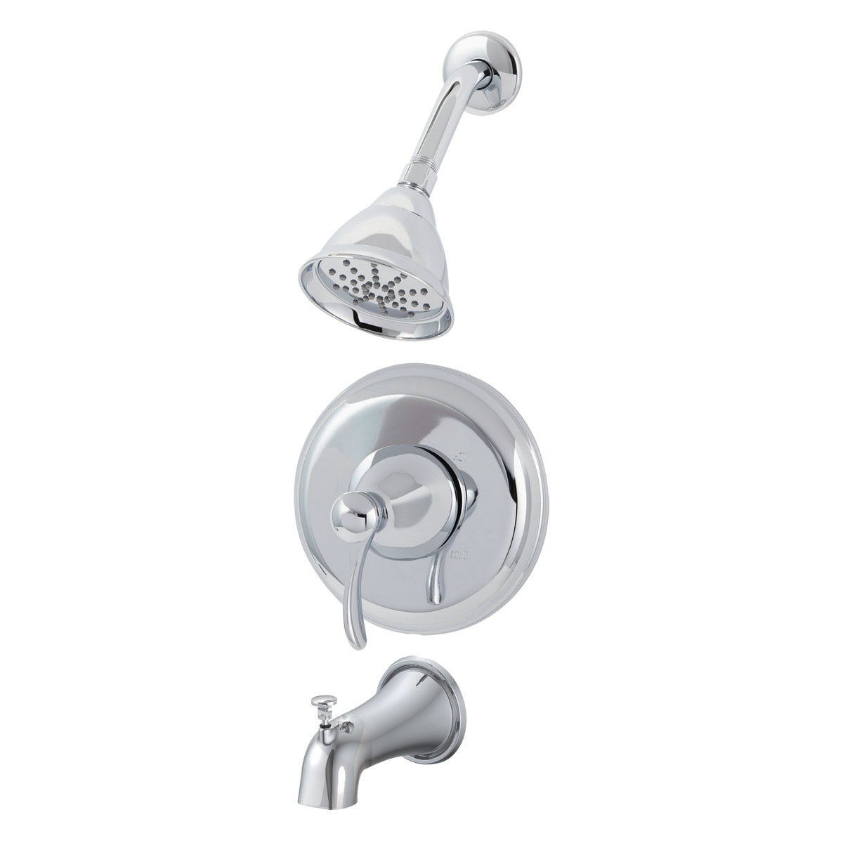 EZ-FLO Chrome 1-handle Single Function Round Bathtub and Shower Faucet ...