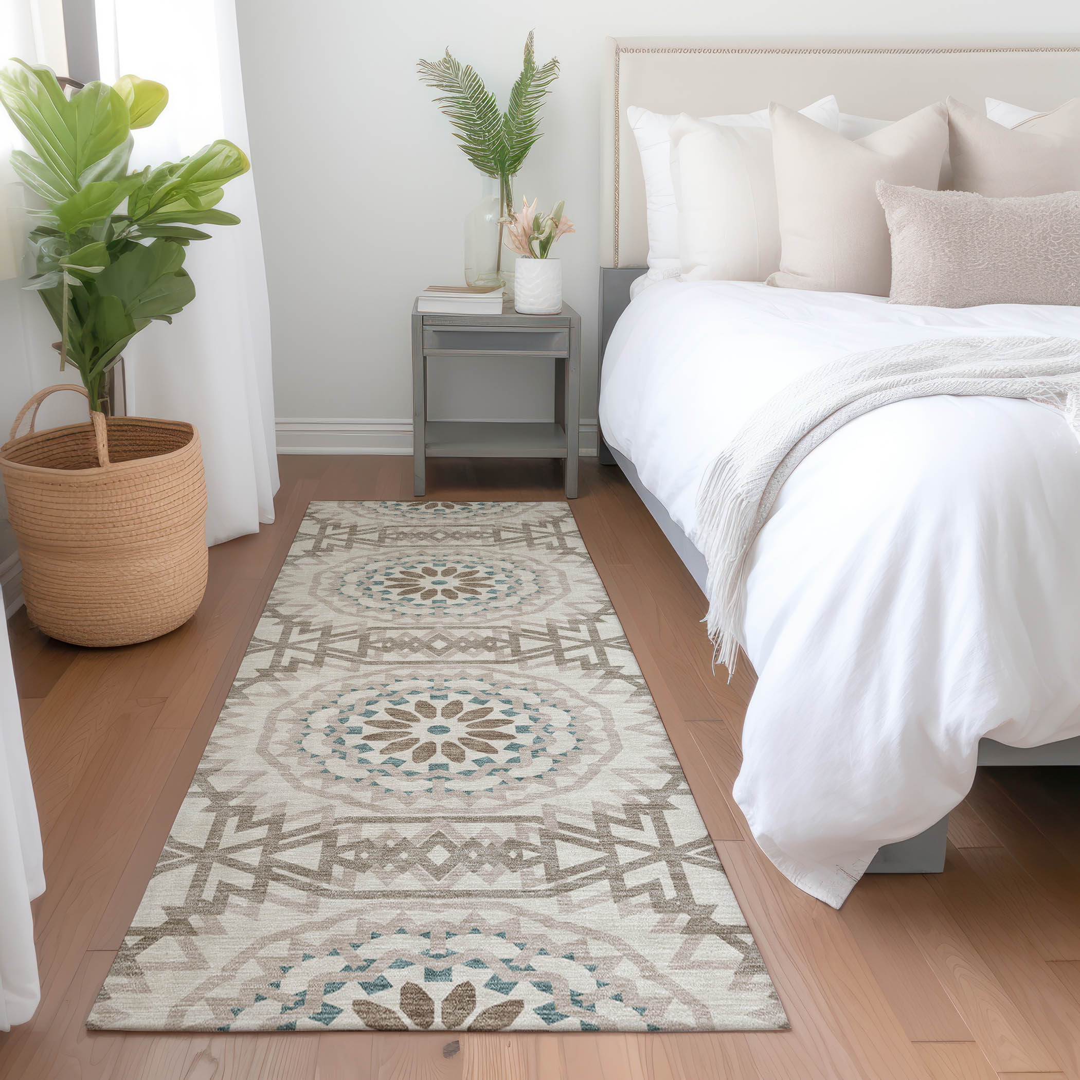 Addison Rugs ACN619BG2X8 Chantille ACN619BG 2 x 7 (ft) Polyester Beige Rectangular Indoor/Outdoor Abstract Machine washable Runner rug
