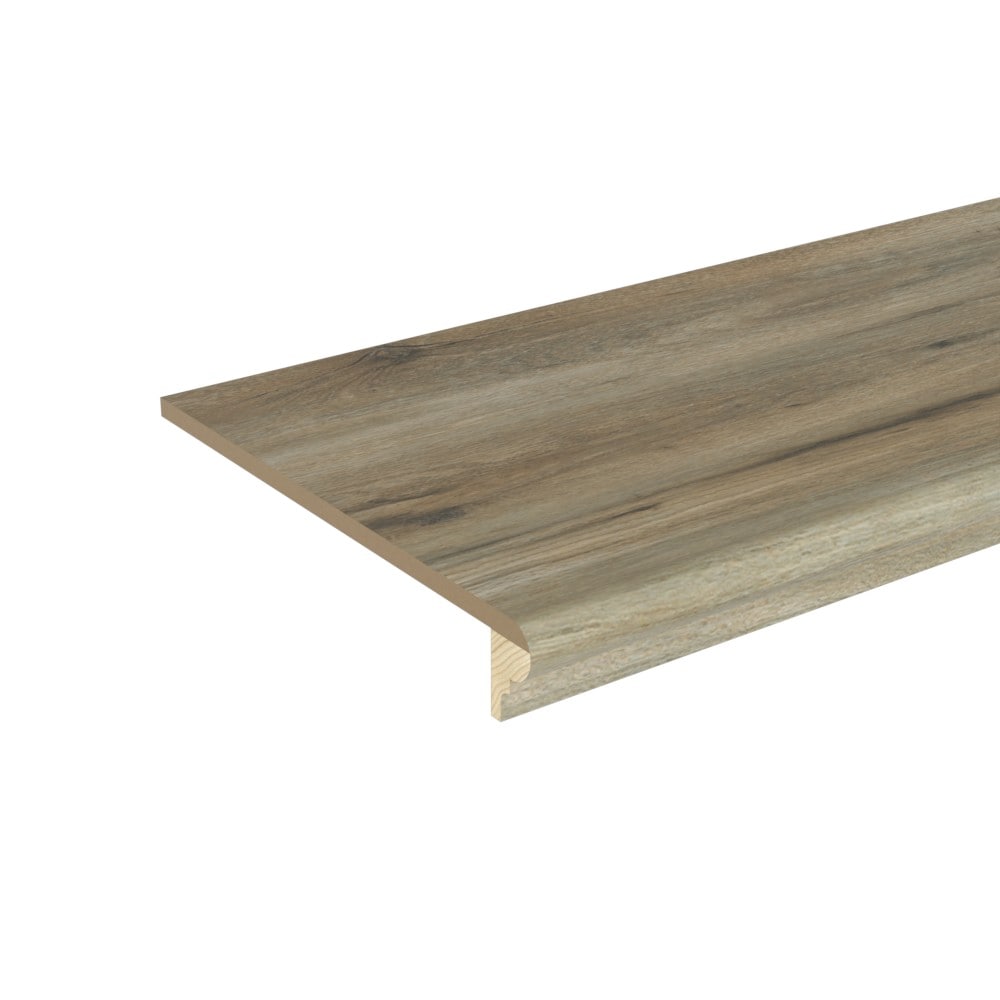 Stairtek - Retread 48-in L x 11.5-in W x 0.375-in T Burbank Oak Laminate Bullnose Stair Tread