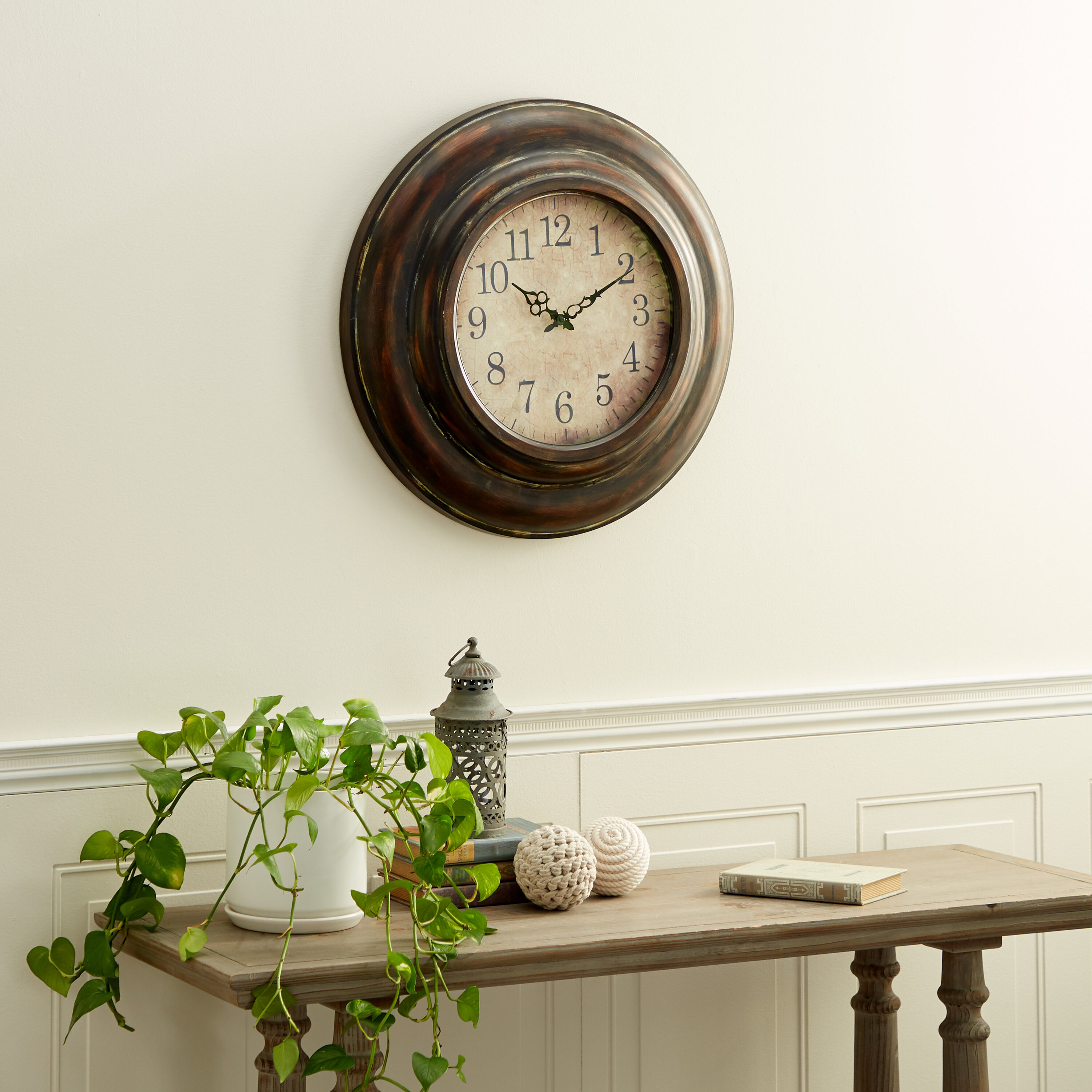 Grayson Lane Analog Round Wall Rustic in the Clocks department at