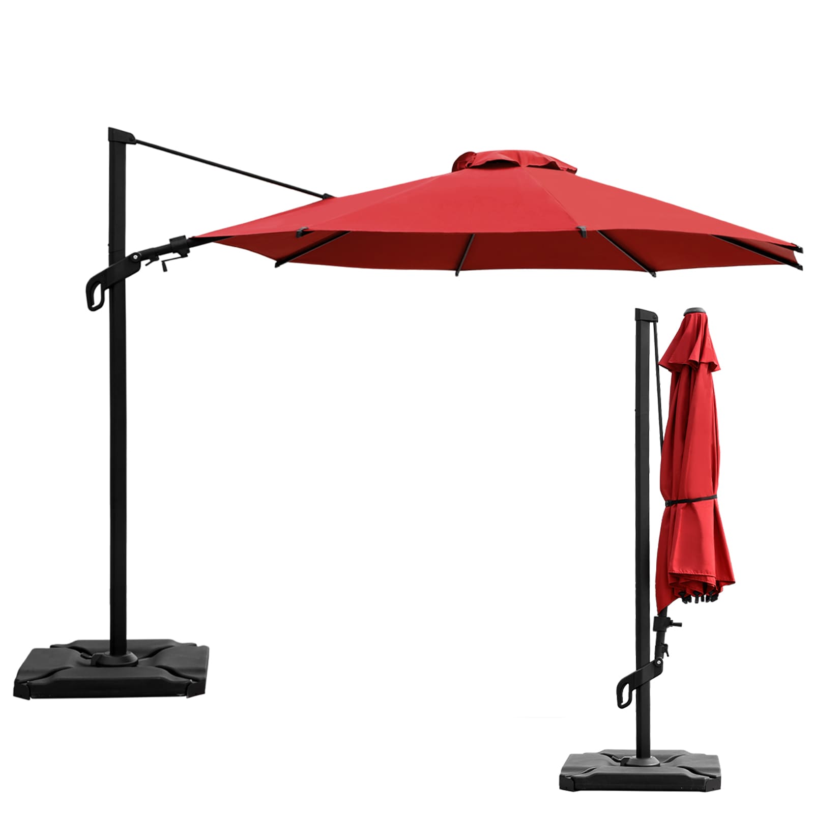 Abba Patio Vienna 10FT Cantilever Umbrella Red in the Patio Umbrellas department at Lowes