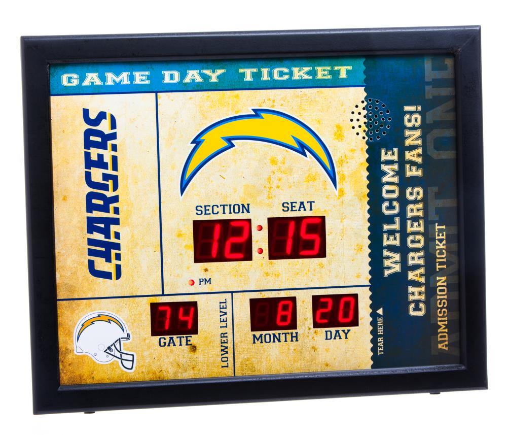 Team Sports America factory - LA Chargers Scoreboard Wall Clock