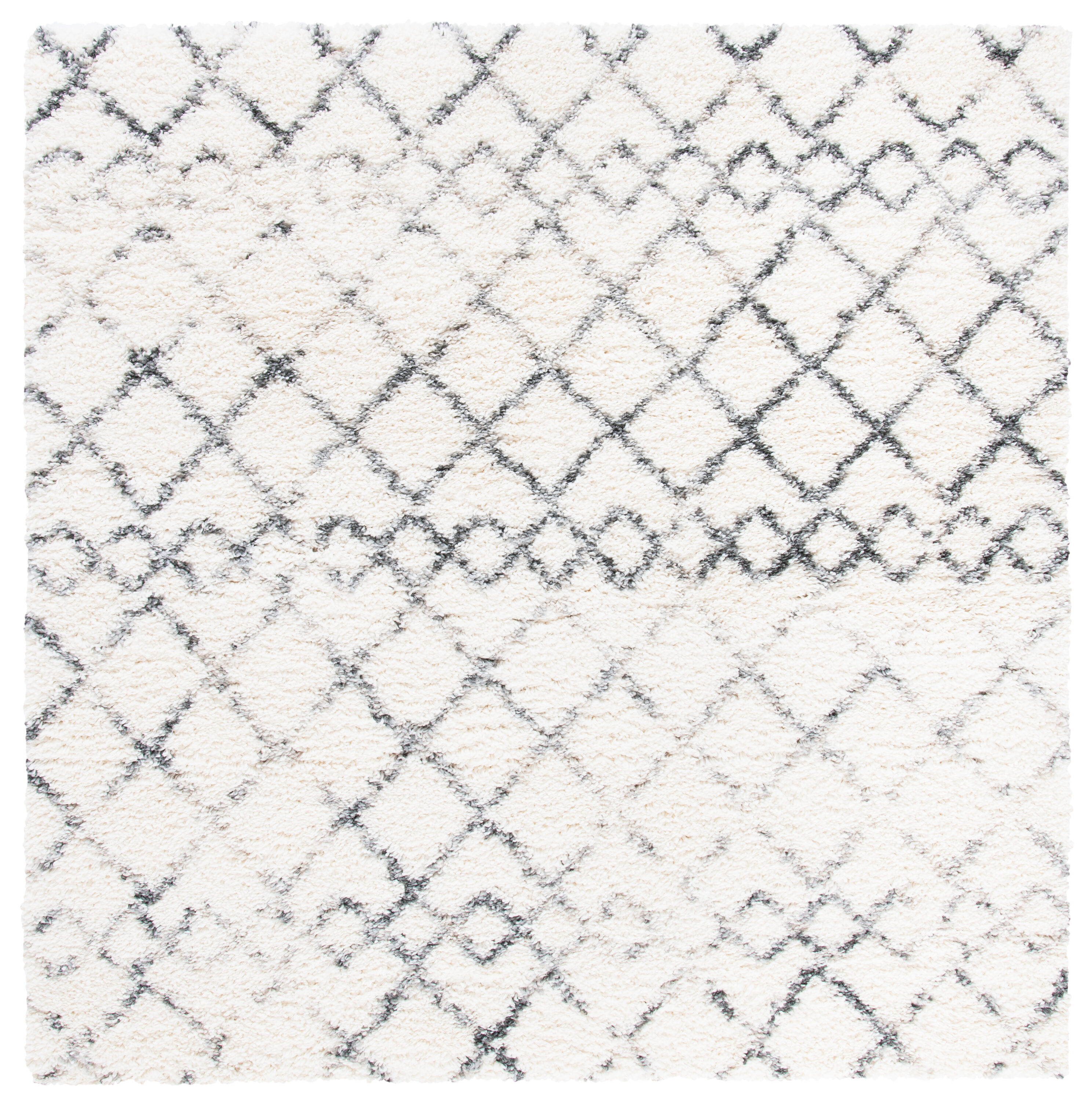 Fontana Shag 845A Ivory/Grey 7 X 7 Area Rug