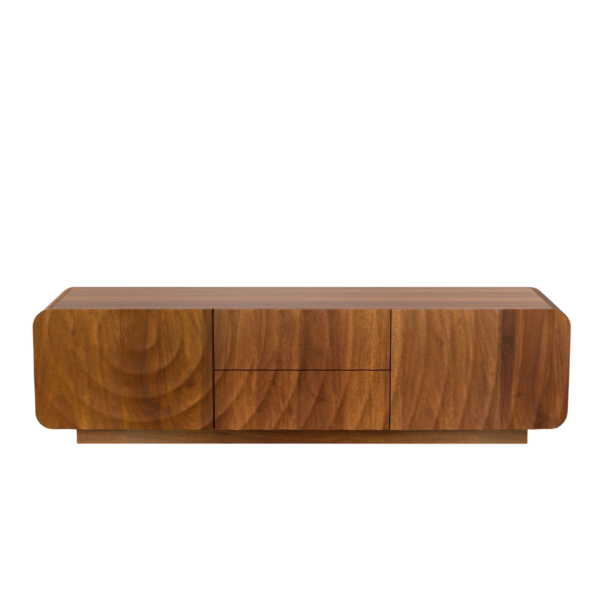 Bybafun - Modern/Contemporary Walnut Brown 58.3-in W TV stand ( Accommodates TVs up to 60-in )