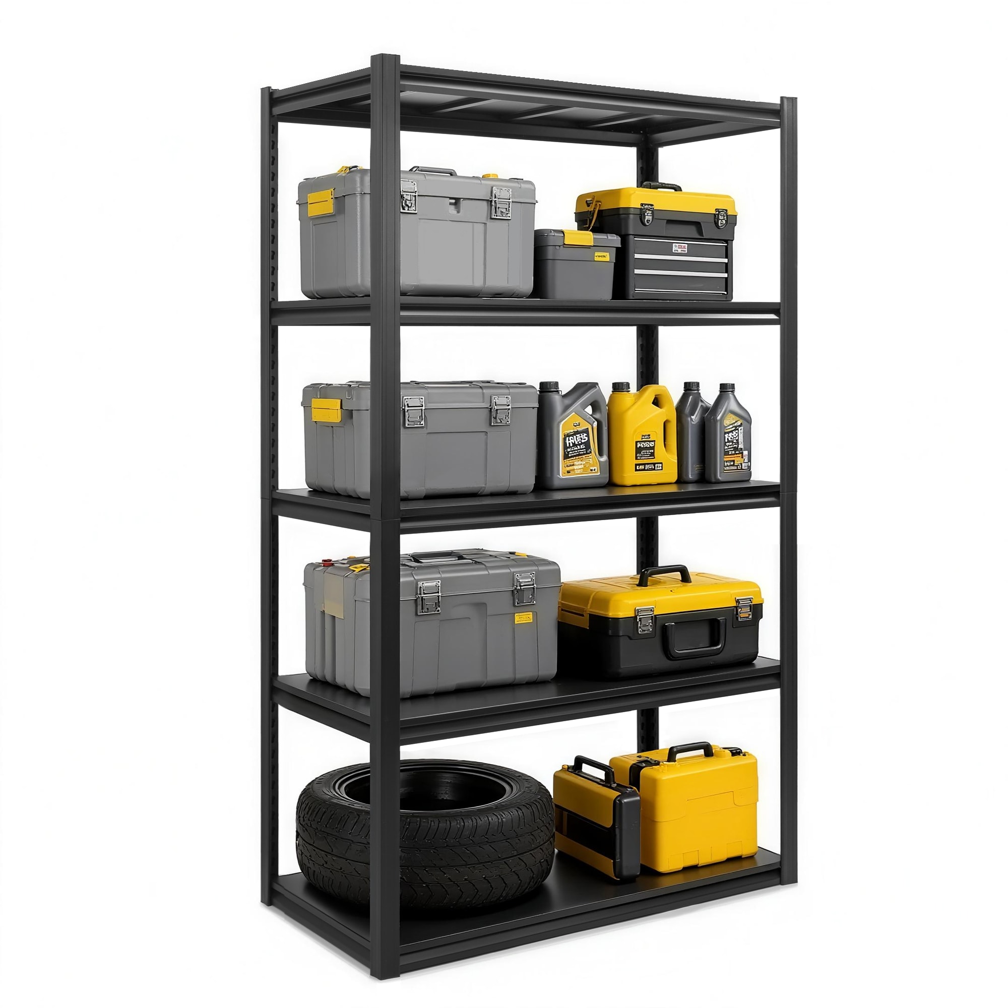 Siavonce XH68317 5 -Tier Heavy Duty Black Utility shelving unit 47-in W x 24-in D x 78-in H )